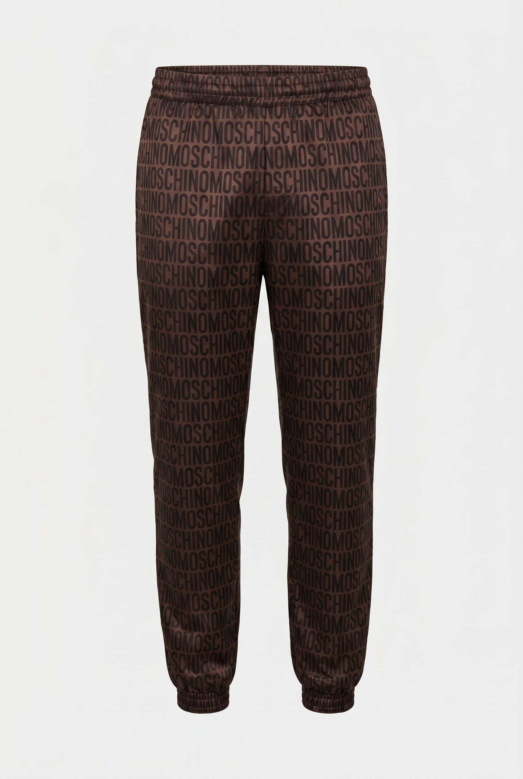 ALLOVER LOGO JACQUARD NYLON JOGGERS BROWN 3