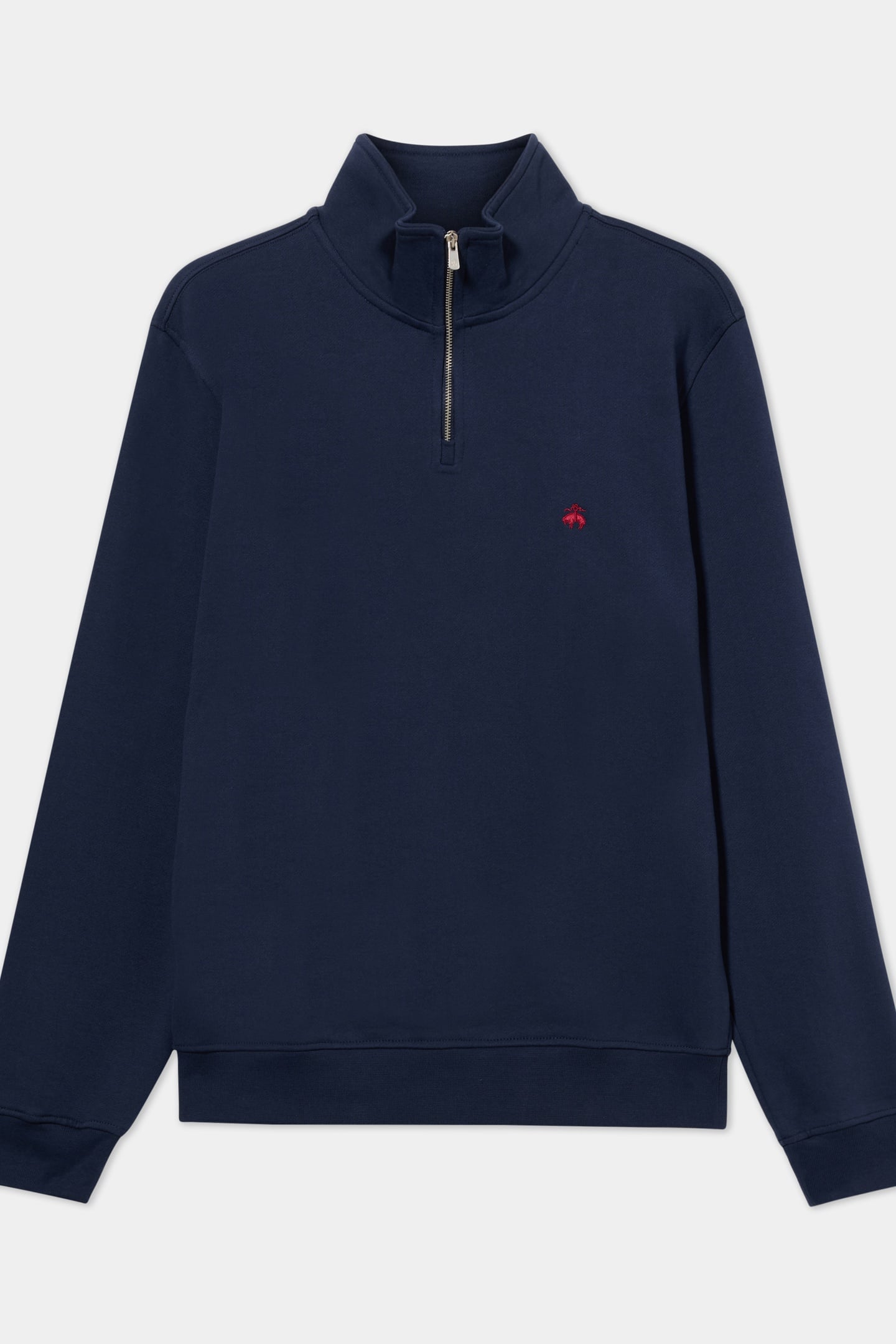 PLAIN HALF-ZIP SWEATSHIRT COTTON NAVY 3
