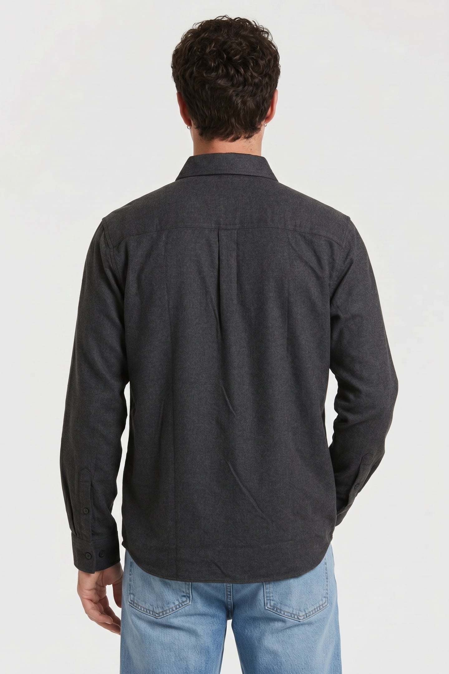LS MELANGE FLANNEL SHIRT BLACK 2