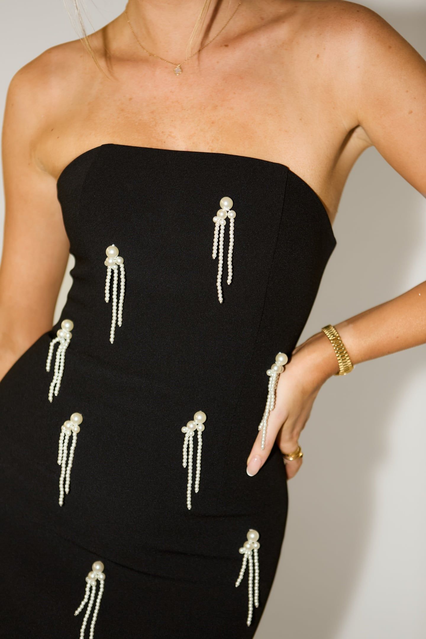 EMBELLISHED MIDI DRESS BLACK 3