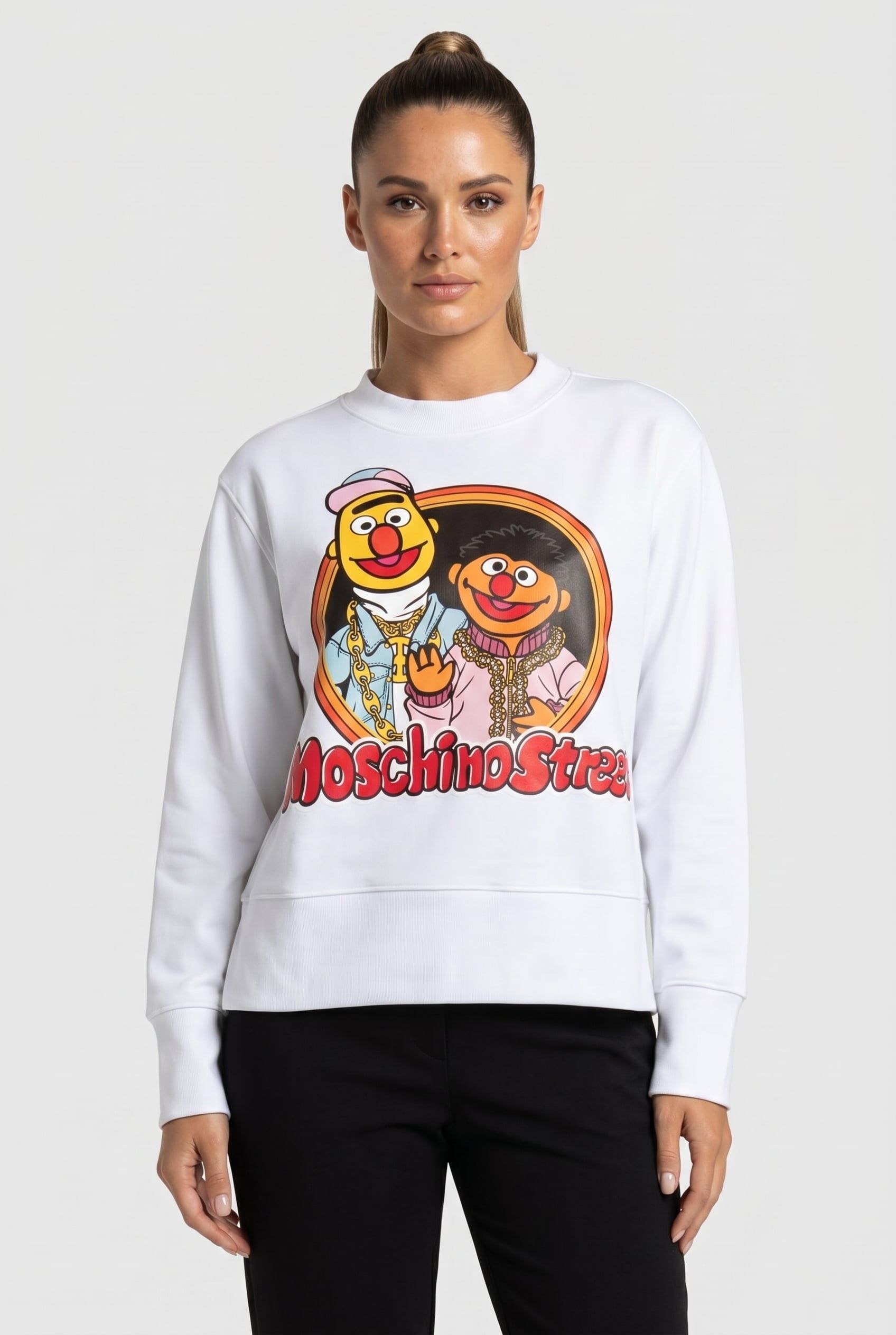 MOSCHINO SESAME STREET© COTTON SWEATSHIRT WHITE 1