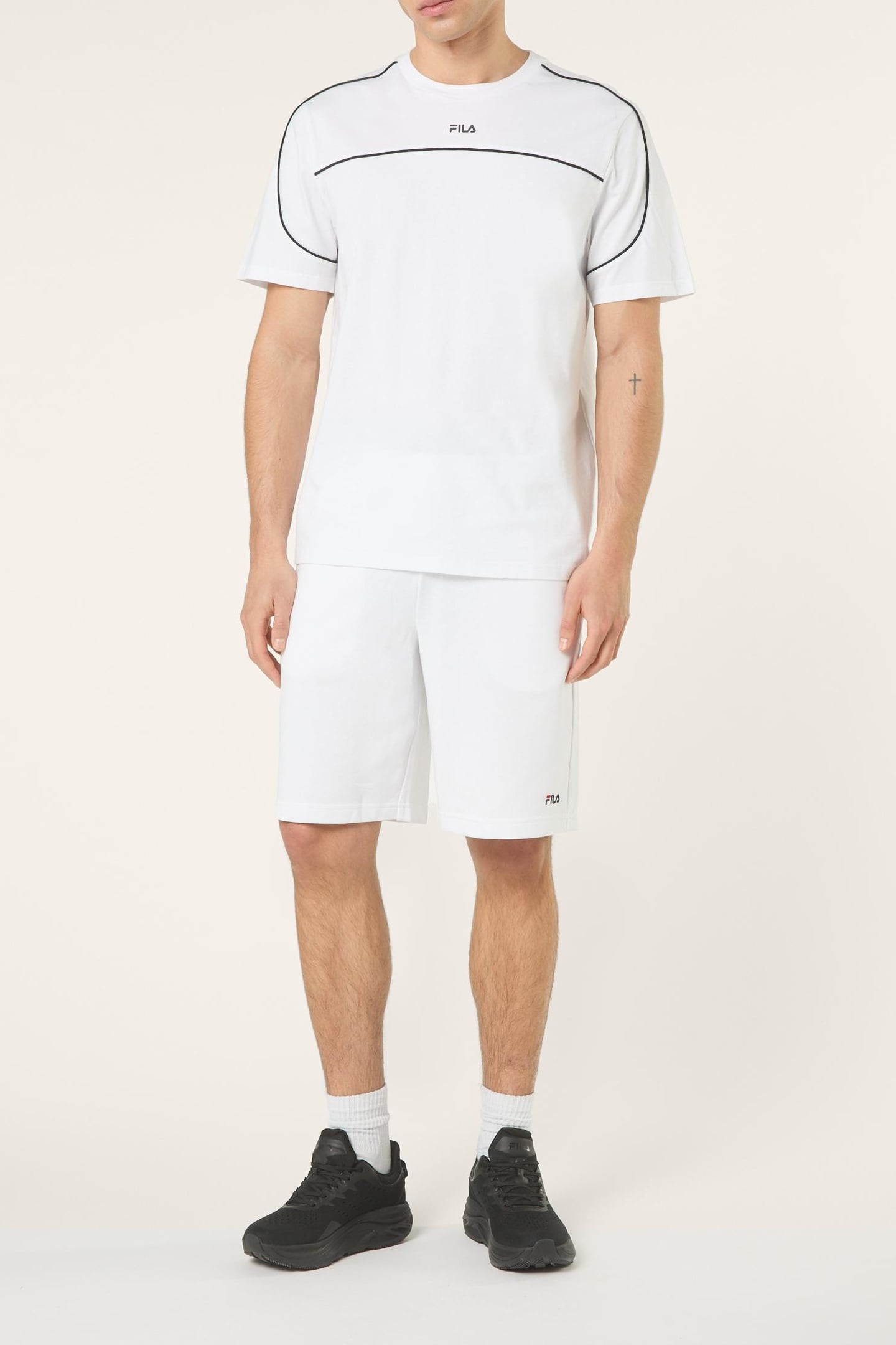 SETTIMELO RELAXED CONTRAST PIPING T-SHIRT BRIGHT WHITE 2