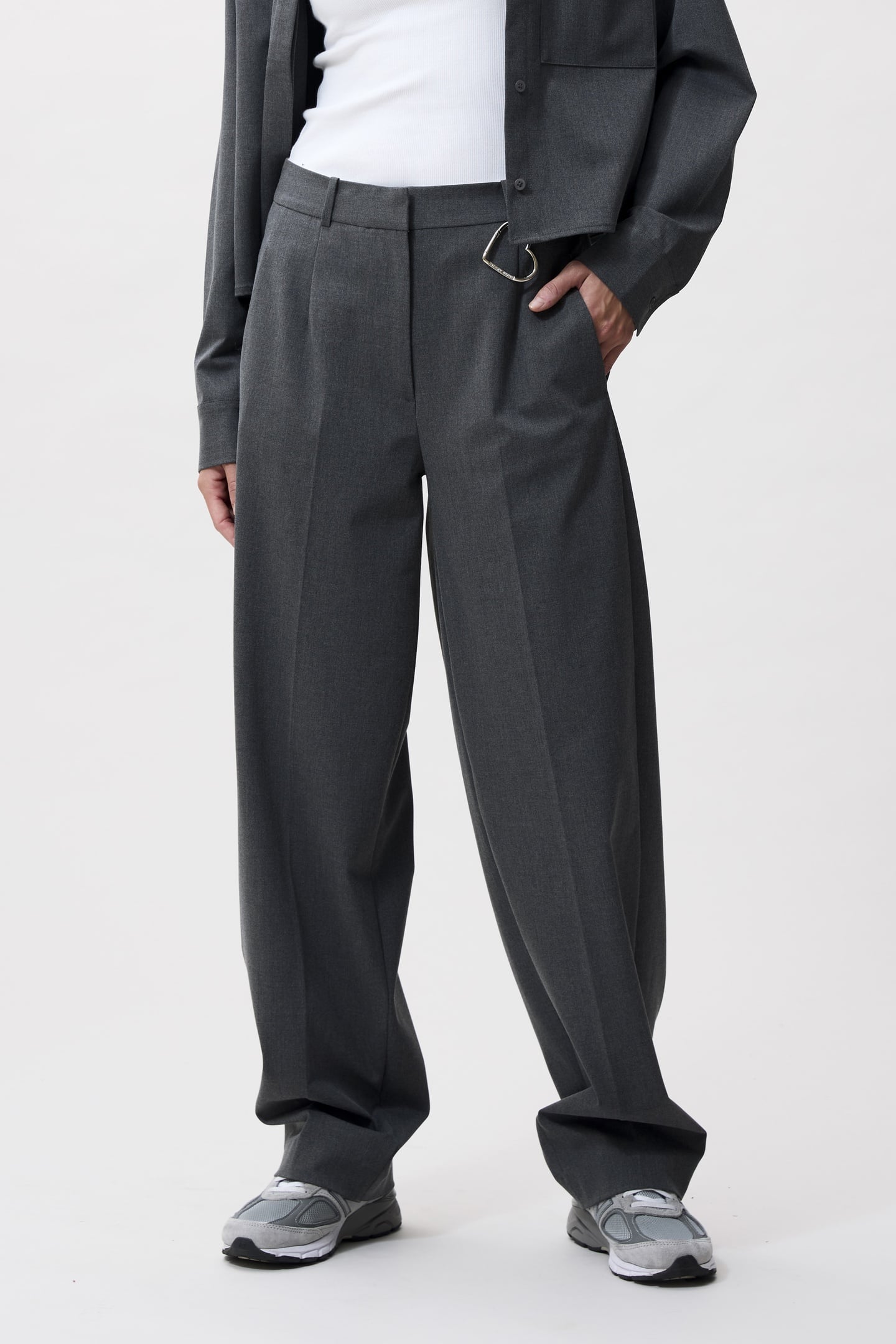 TAPERED TROUSERS DARK GREY MELANGE 2