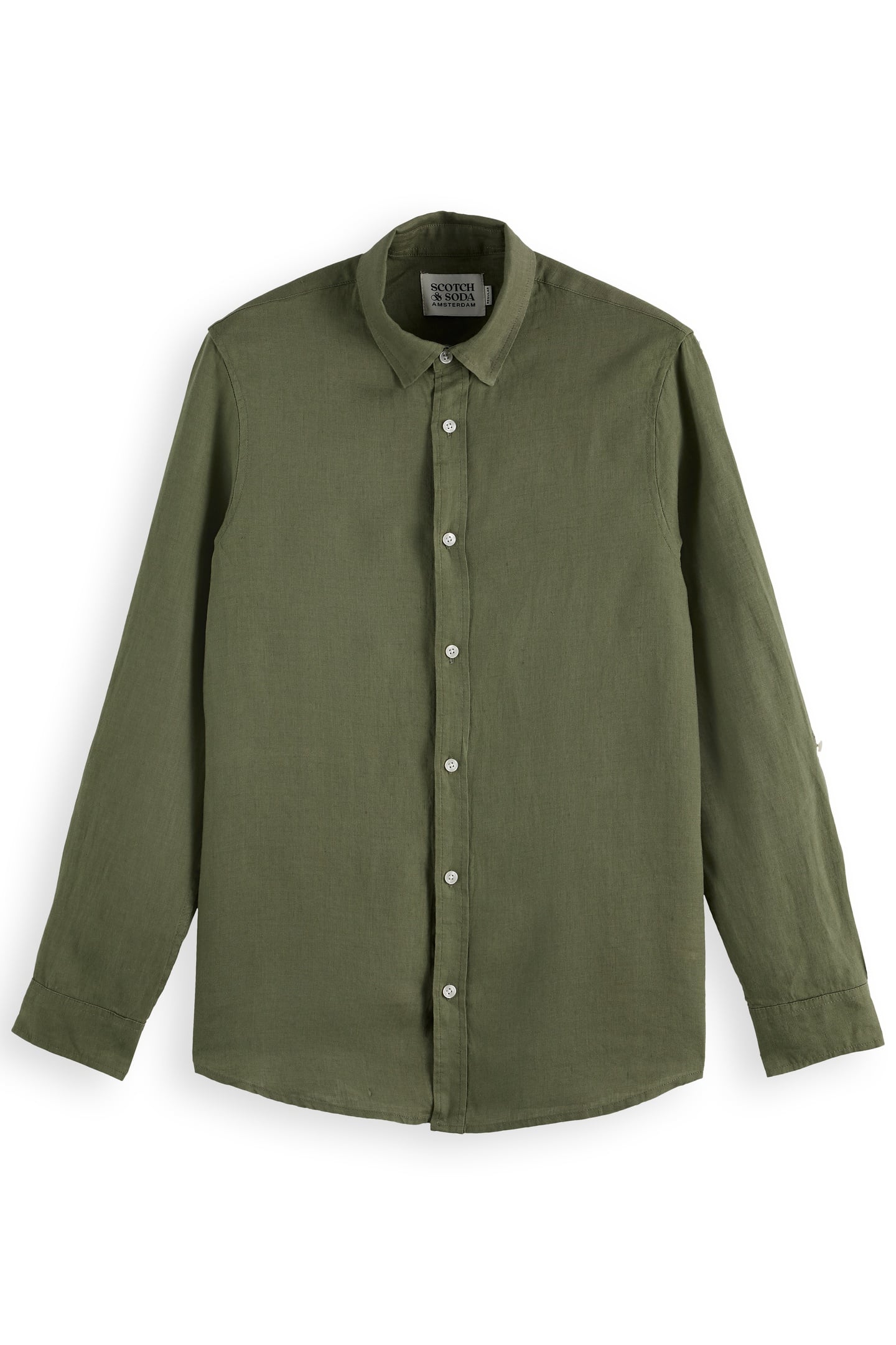 SEASONAL CORE - REGULAR FIT LINEN SHIRT ARMY 5