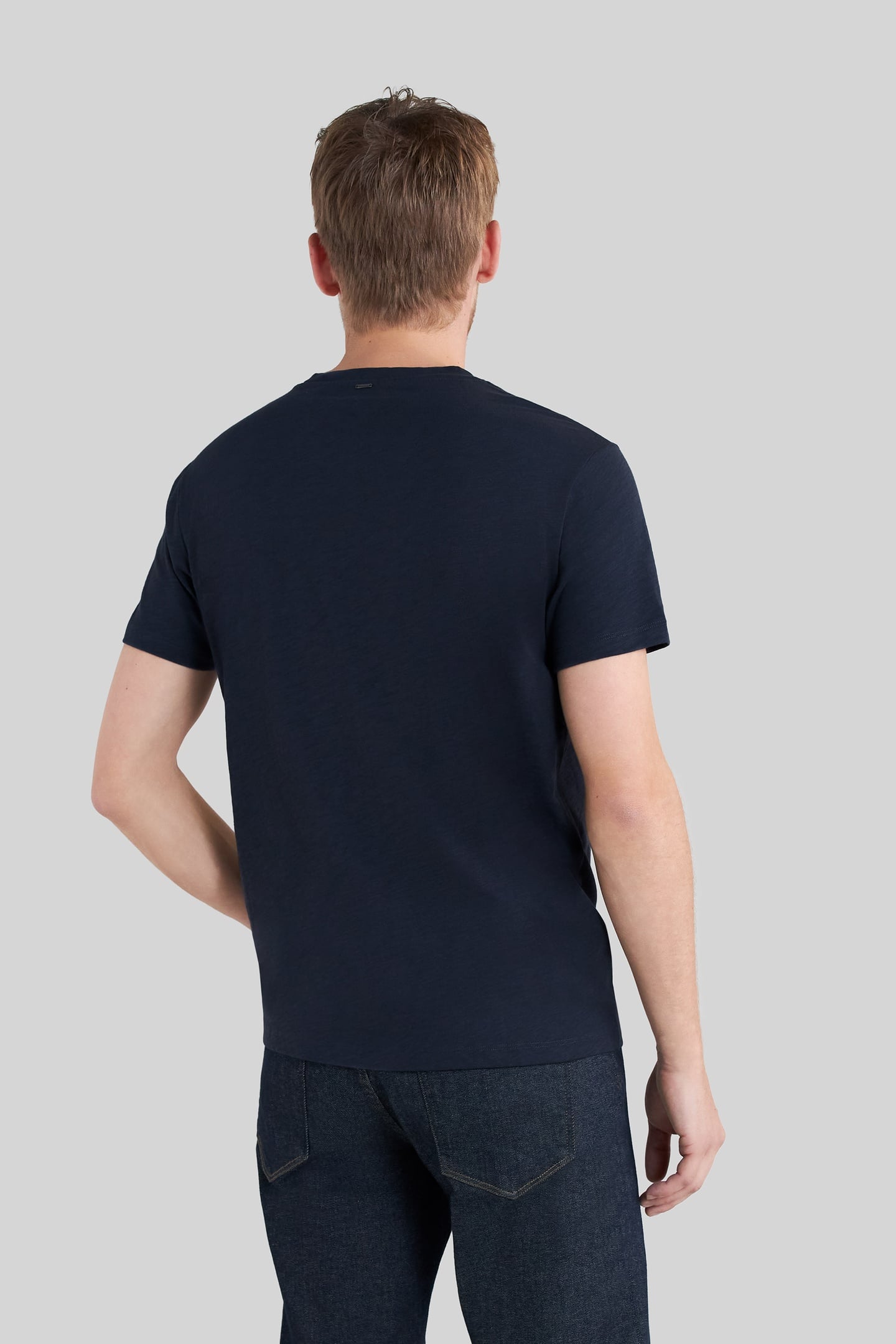 NAVY ORGANIC COTTON T-SHIRT WITH PRINT SLOGAN 3