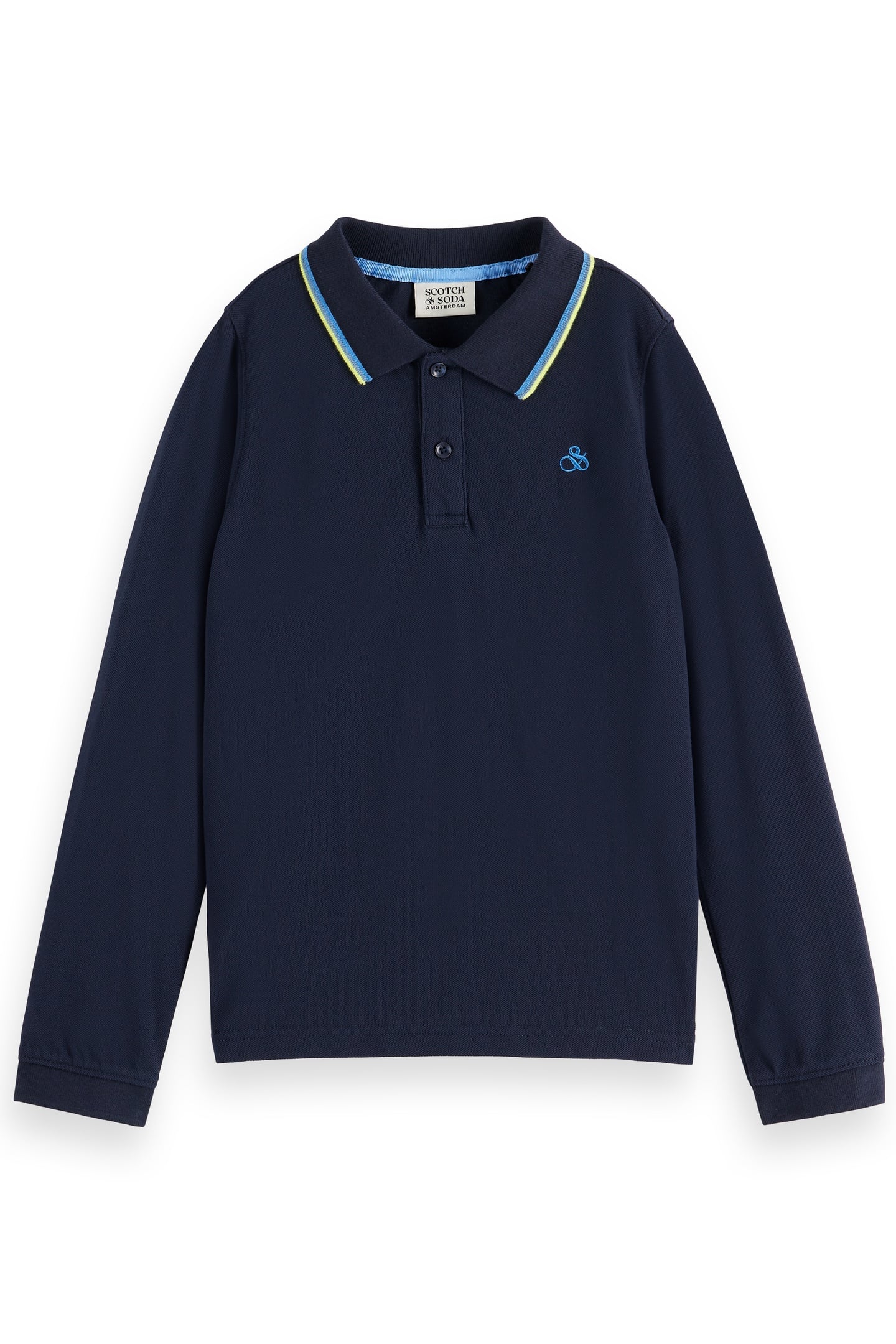 BOY LONG-SLEEVED PIQUE POLO SKY CAPTAIN 1