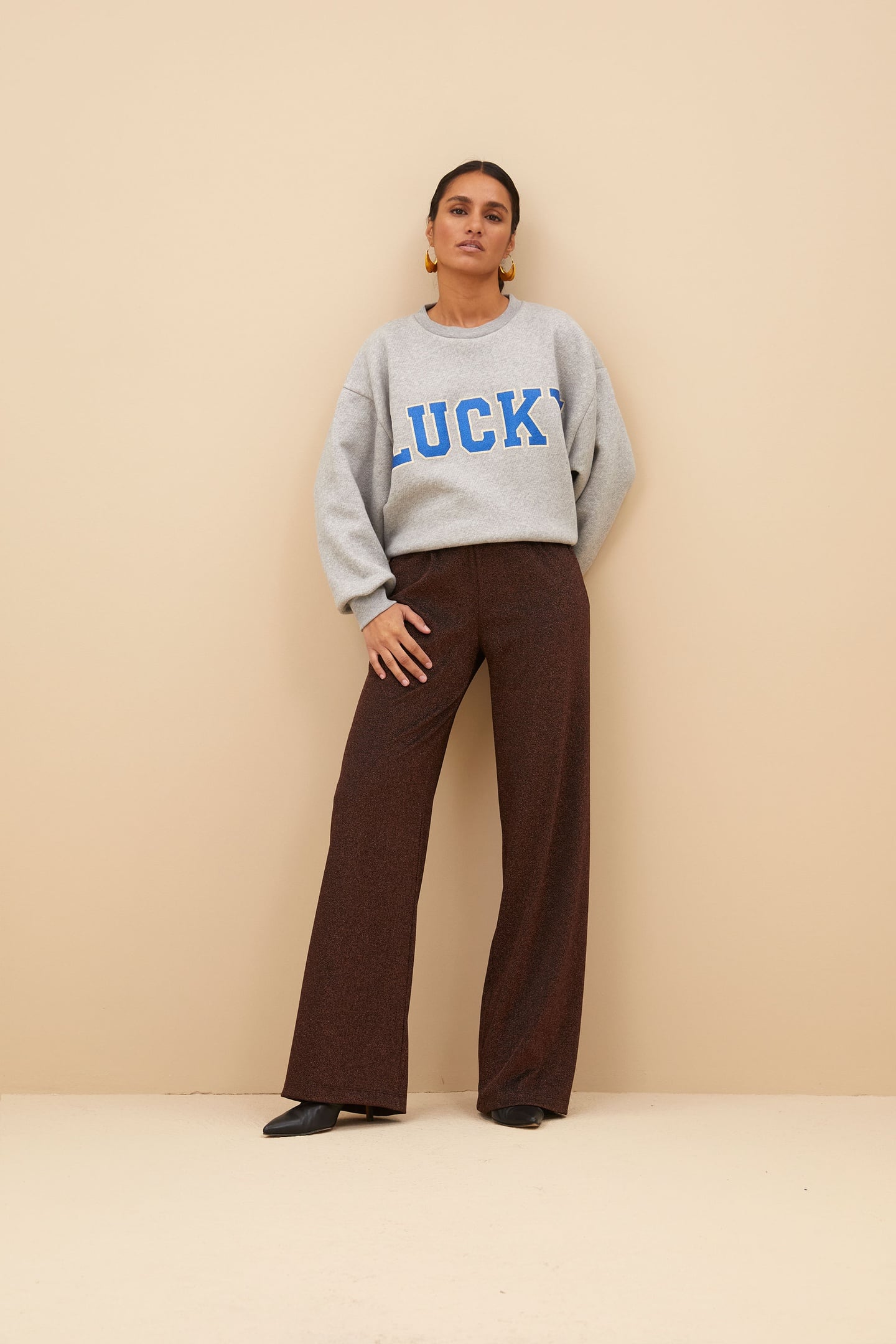 BIBI LUCKY SPARKLE SWEATER GREY MELEE 3