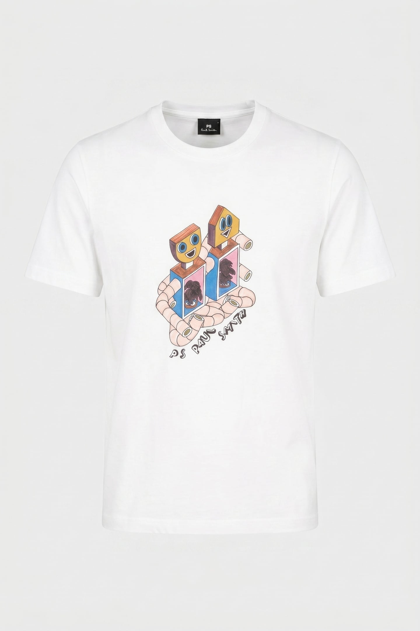 MENS REG FIT T SHIRT ROBOTS WHITE 6