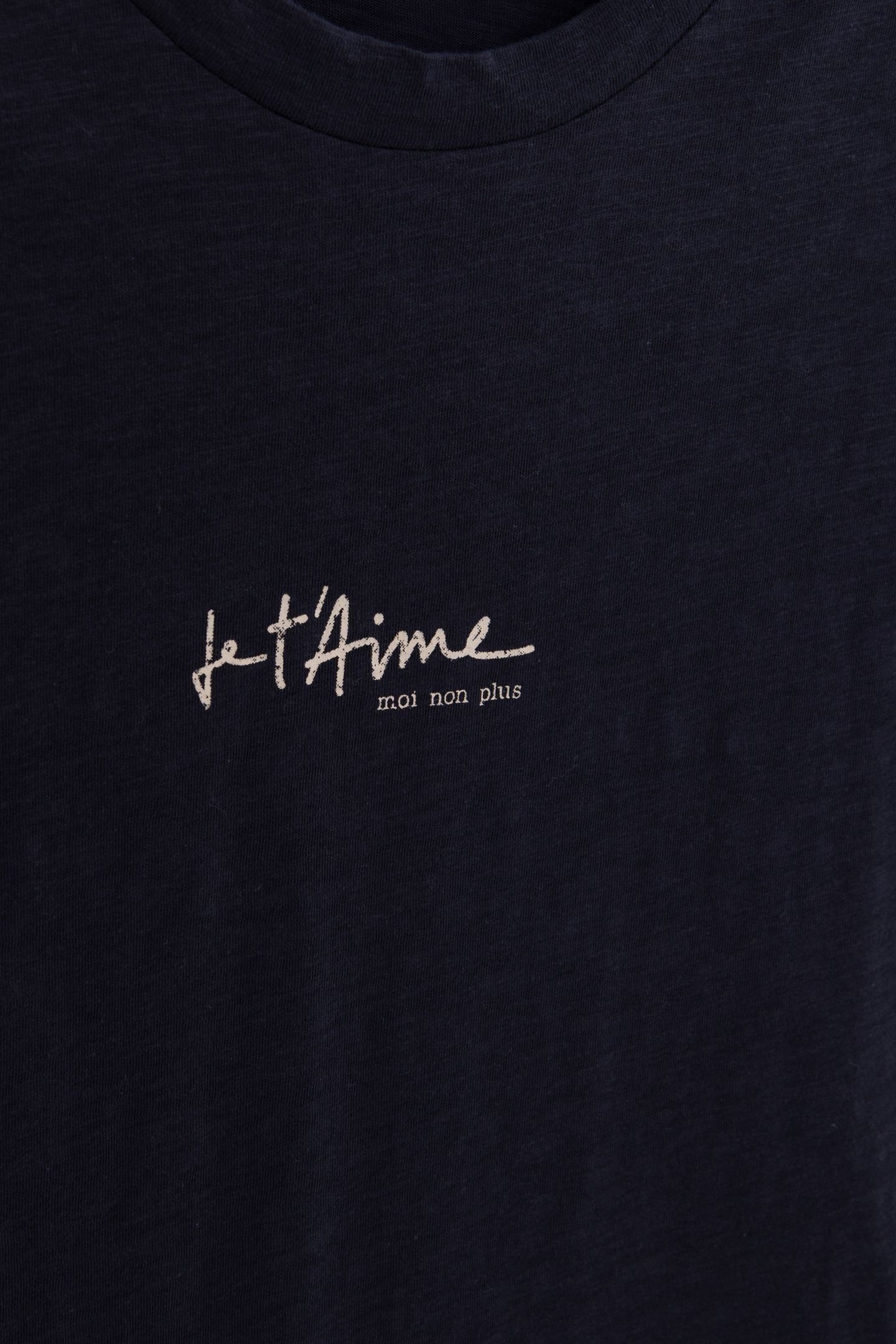 NAVY ORGANIC COTTON T-SHIRT WITH PRINT SLOGAN 6