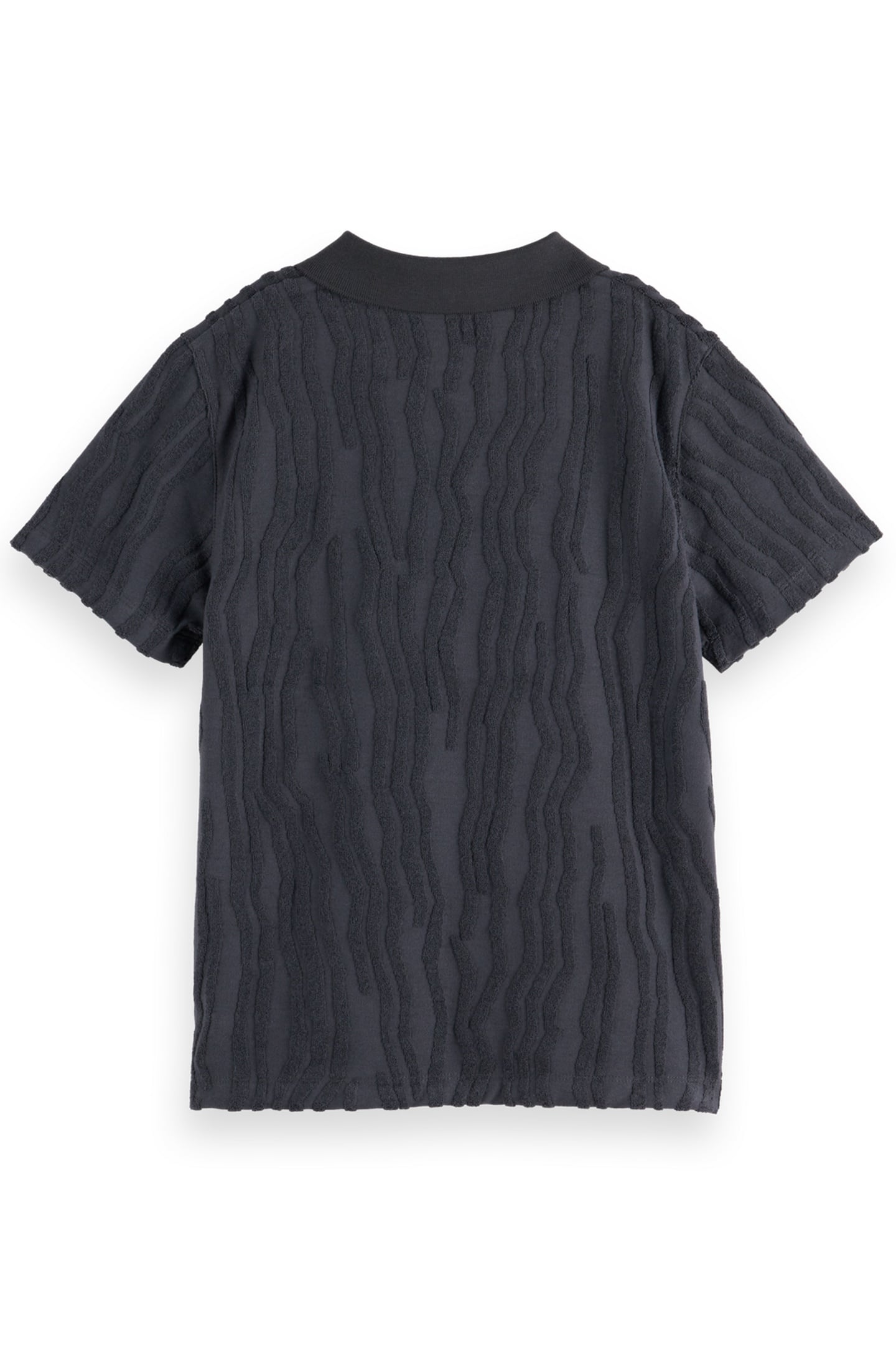 BOY TOWELLING JACQUARD POLO WASHED BLACK 2