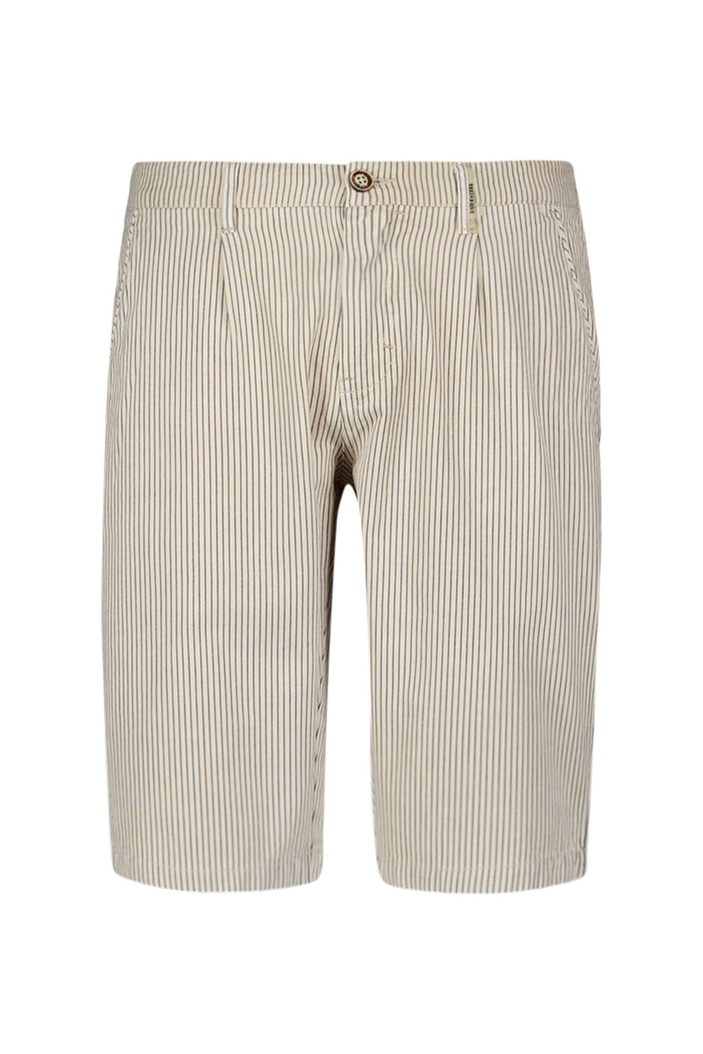 SHORT CHINO GARMENT DYED ALLOVER PRINTED STRIPES CEMENT 1