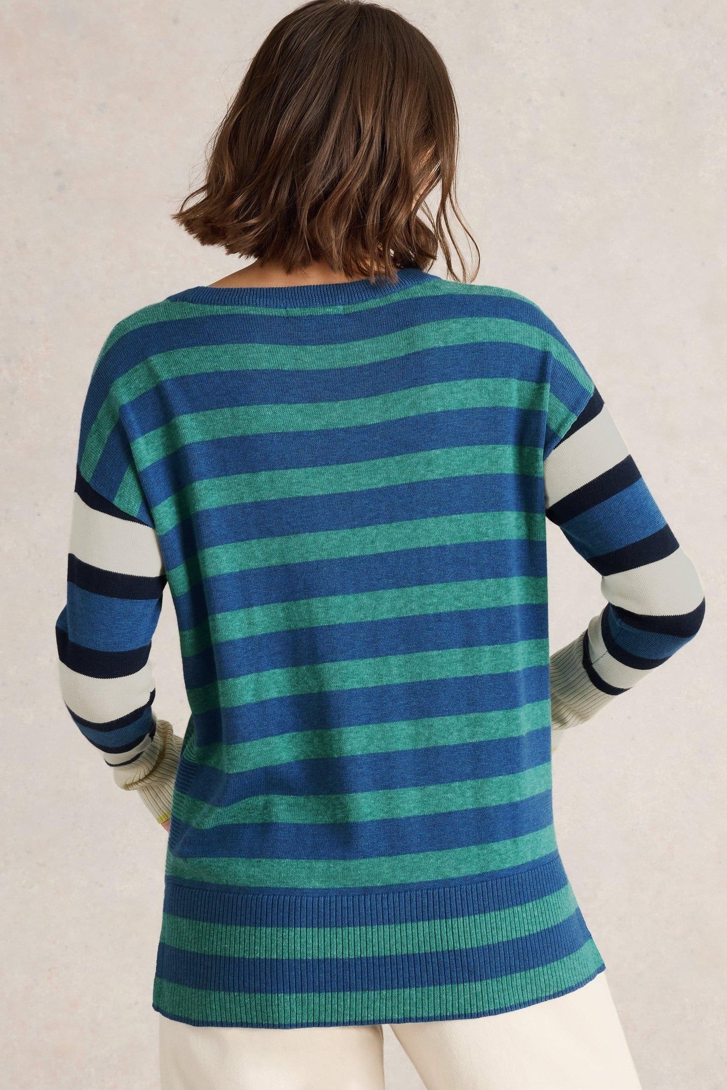 OLIVE STRIPE JUMPER BLUE MULTI 3