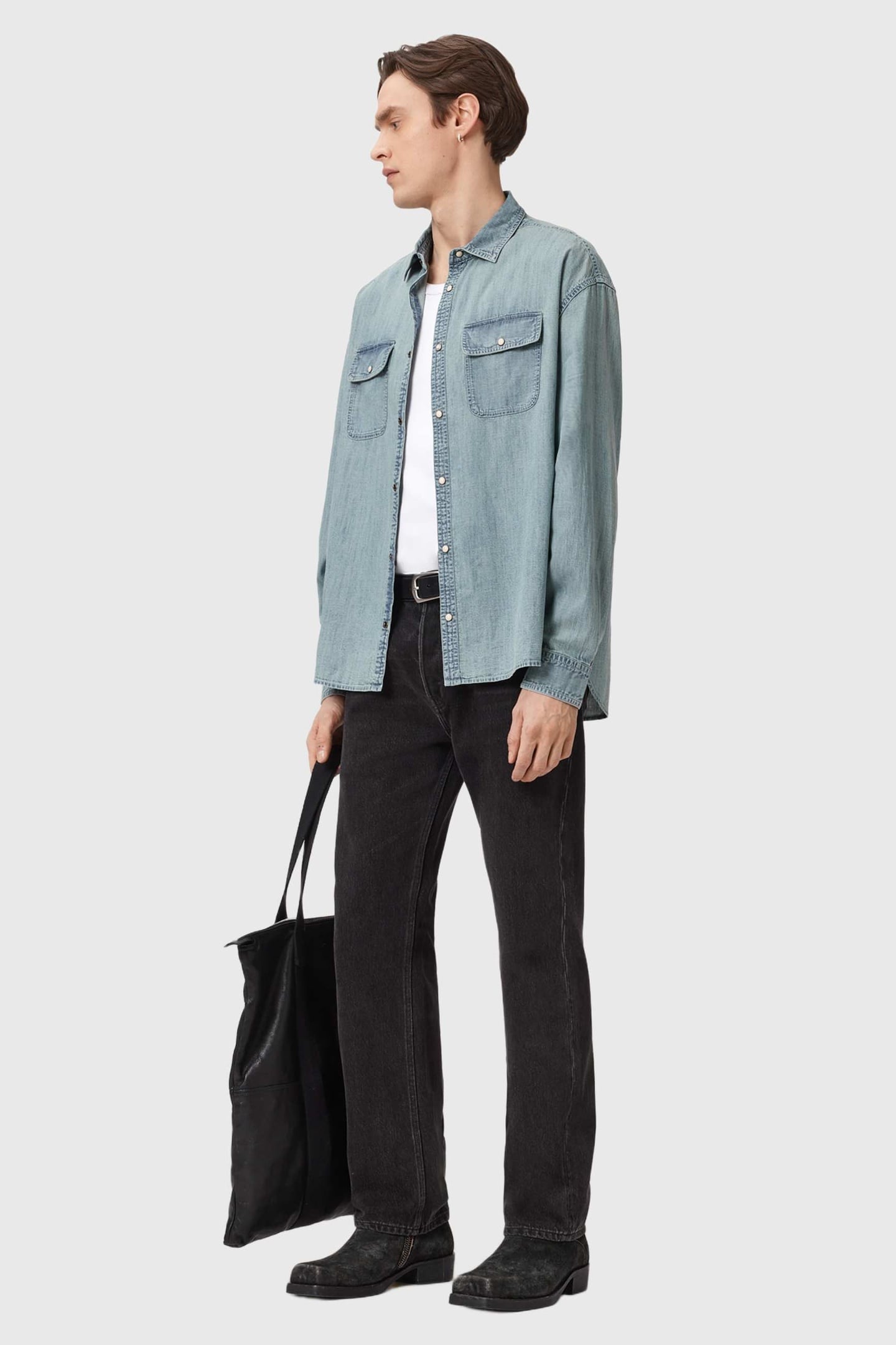 GRIBBS LS SHIRT FADED INDIGO 5