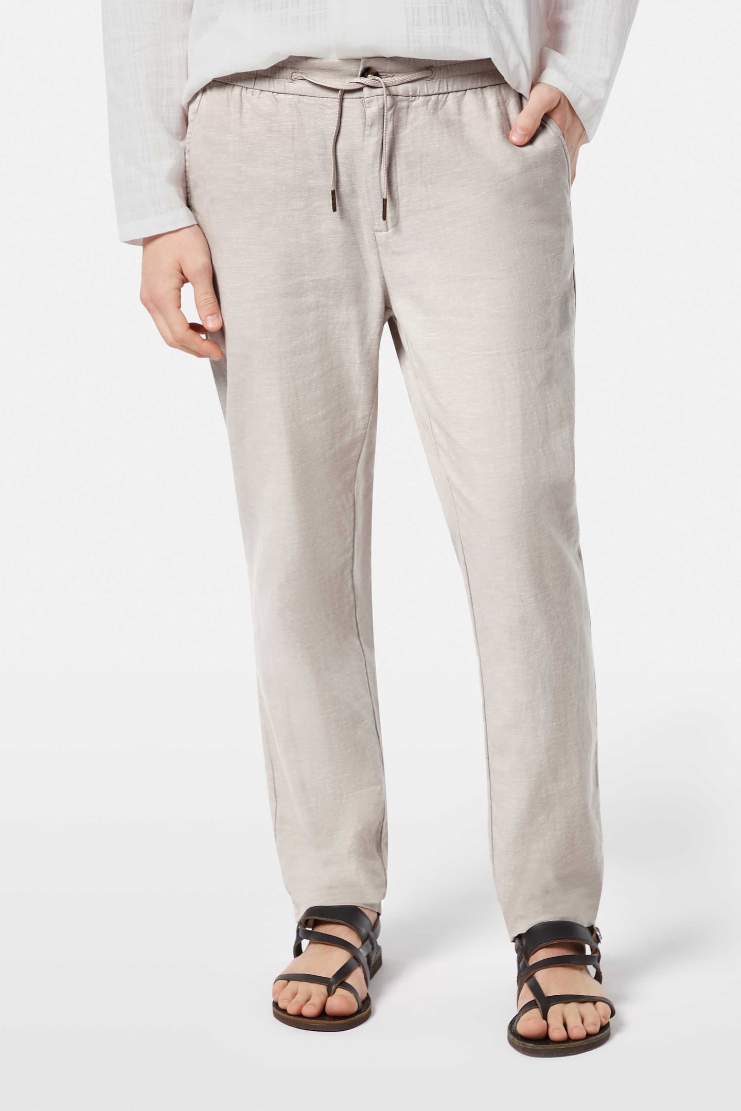 SEASONAL CORE - WARREN COTTON-LINEN TWILL JOGGER HIGHWAY GRE 1