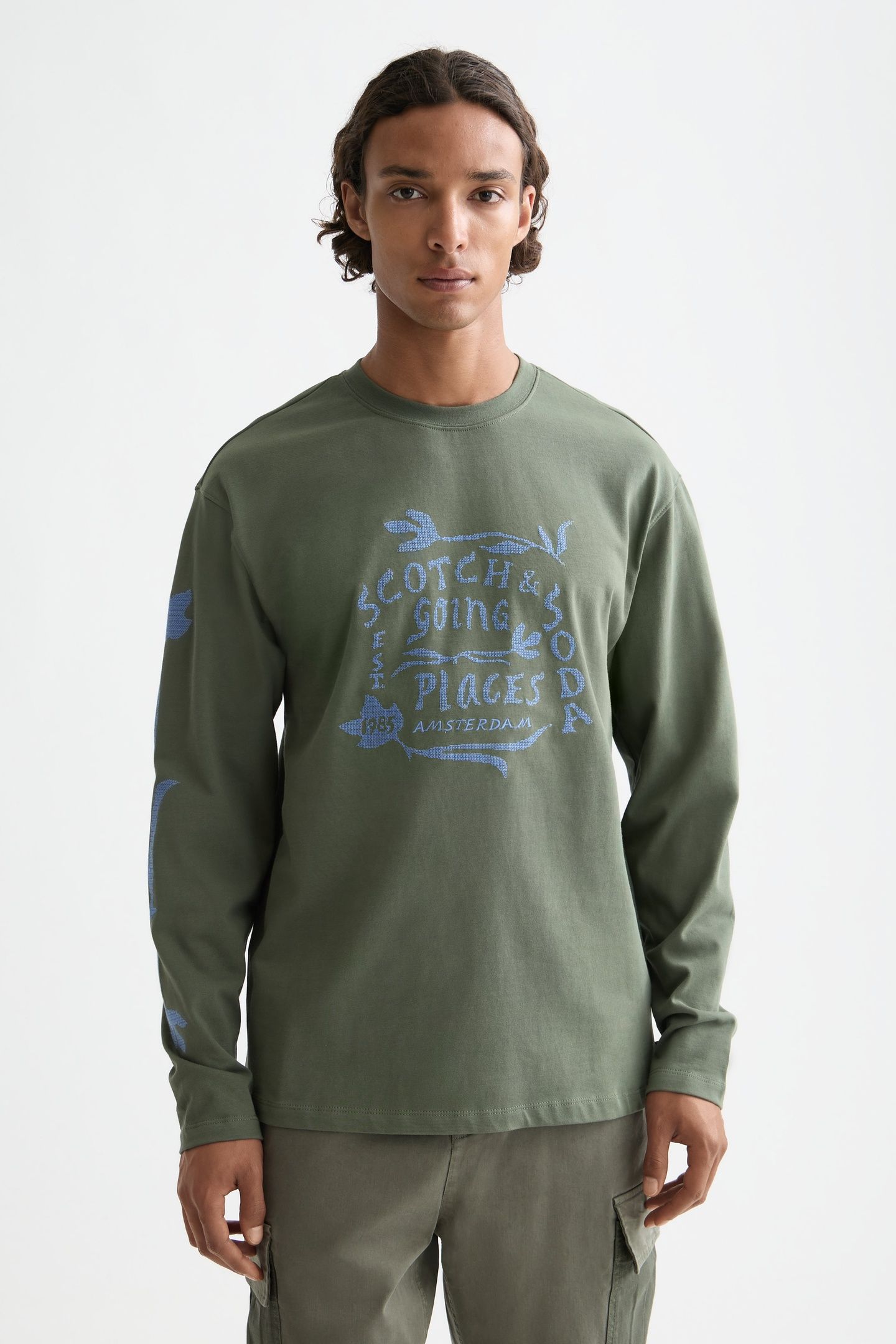RELAXED FIT ARTWORK T-SHIRT LS THYME 1