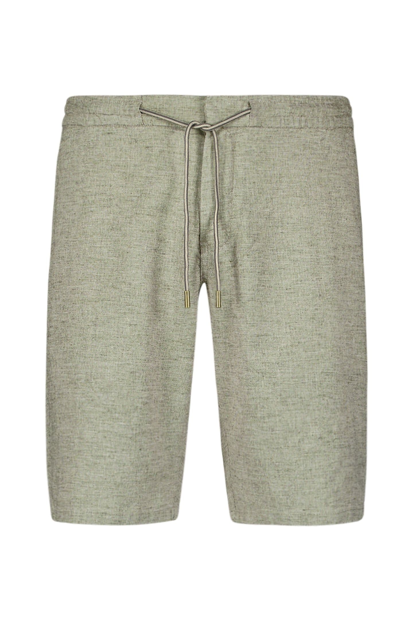 SHORT WITH LINEN MELANGE DARK MOSS 5