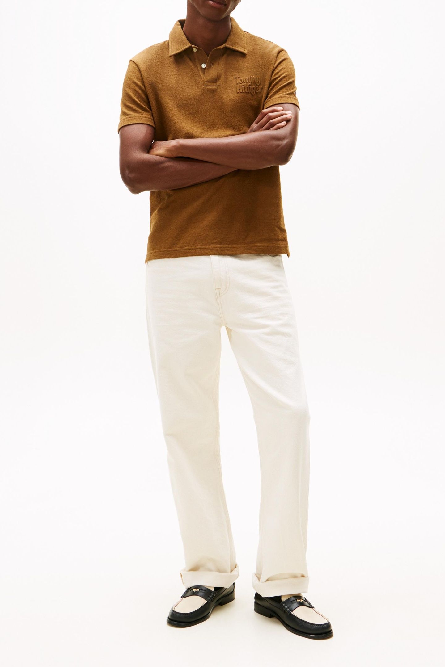 REVERSE TERRY EMBROIDERED POLO HIGHLAND KHAKI 2