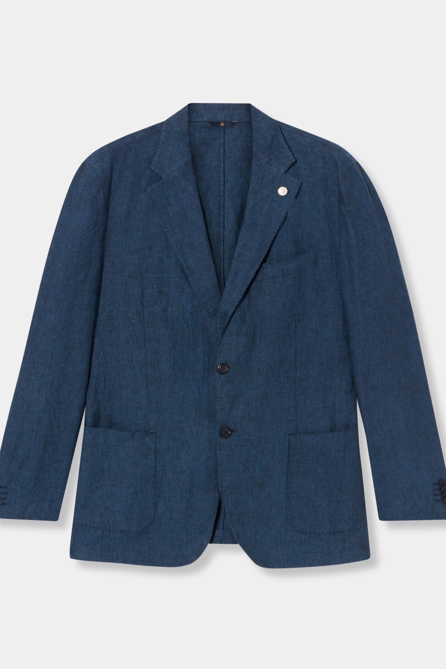 LINEN SINGLE-BREASTED BLAZER DARK NAVY 4