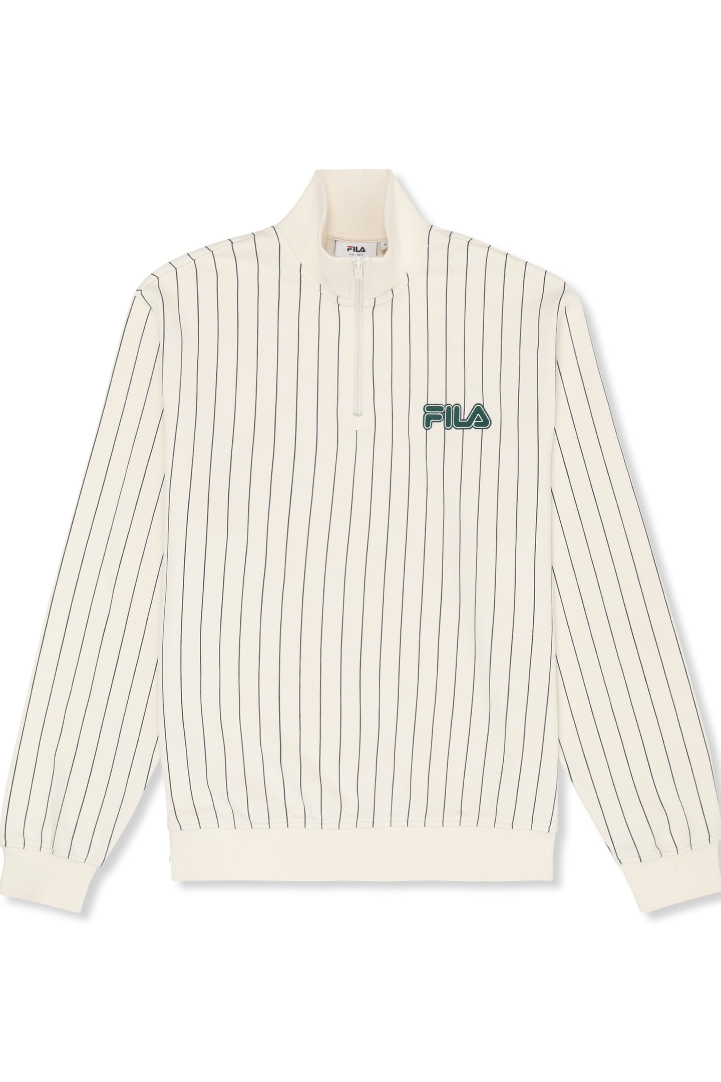 STATUTO LOOSE PINSTRIPED HALF ZIP SWEATSHIRT EGRET / BLACK I 4