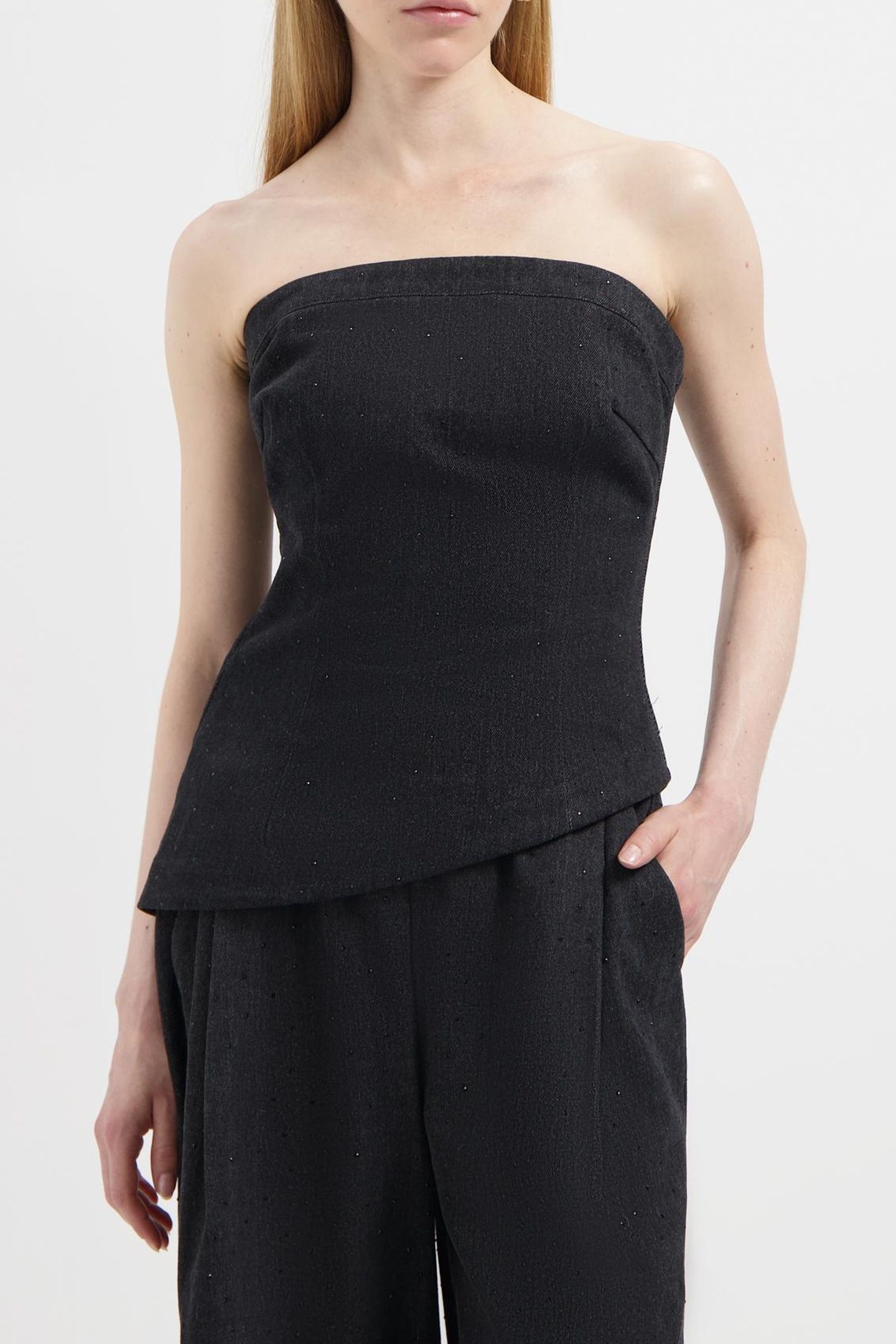 NOUS SOMMES LABELS – EDIE LS GLITTER TOP BLACK 1