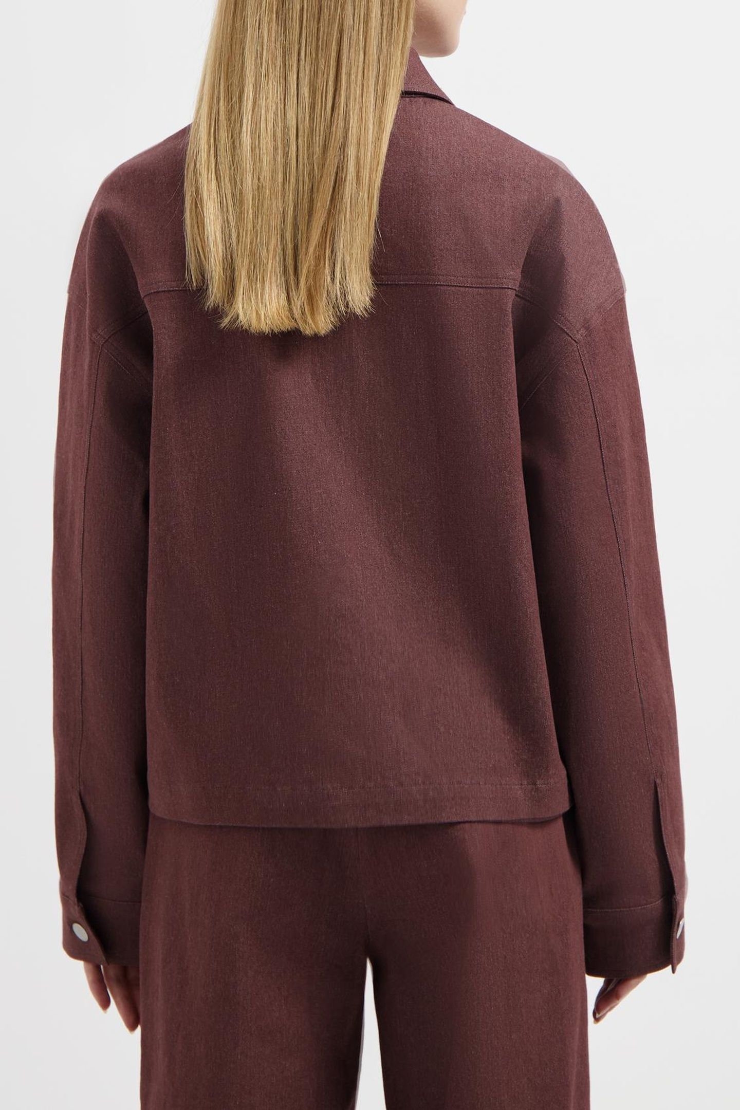 NOUS SOMMES LABELS – DANA DENIM JACKET BURGUNDY 4