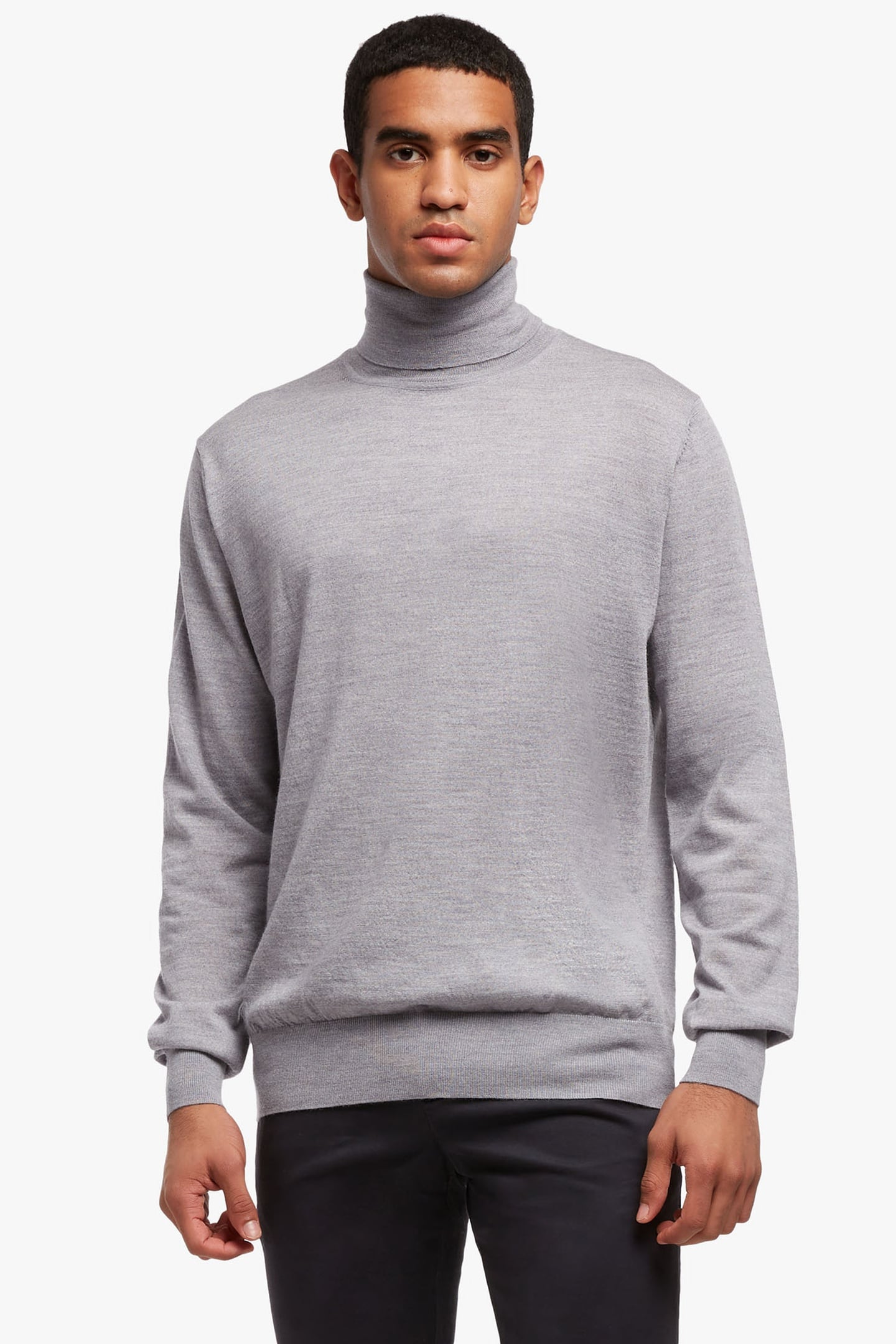 GREY MERINO WOOL TURTLE NECK MID GREY 2