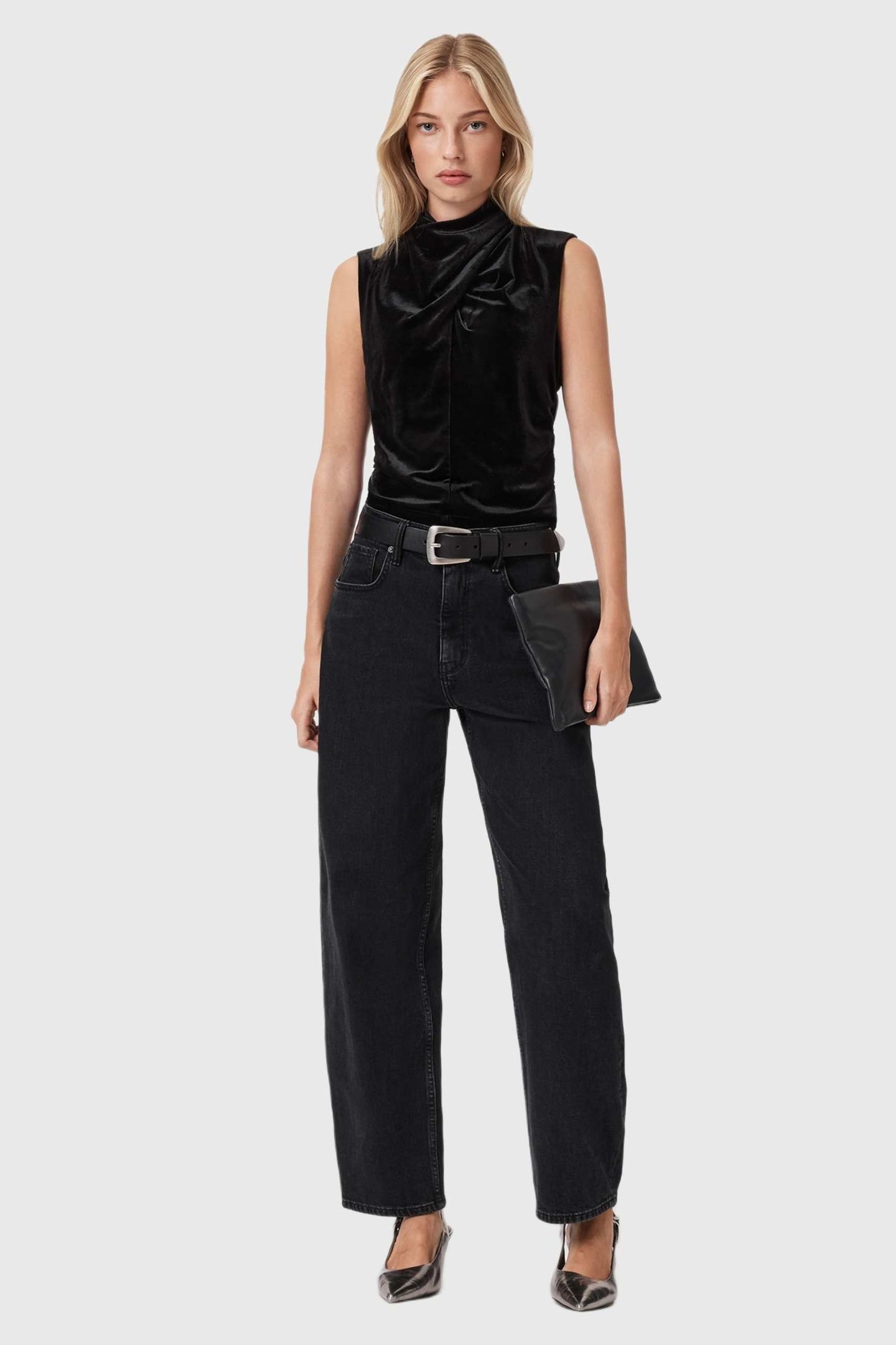 TIA VELVET SS TOP BLACK 1