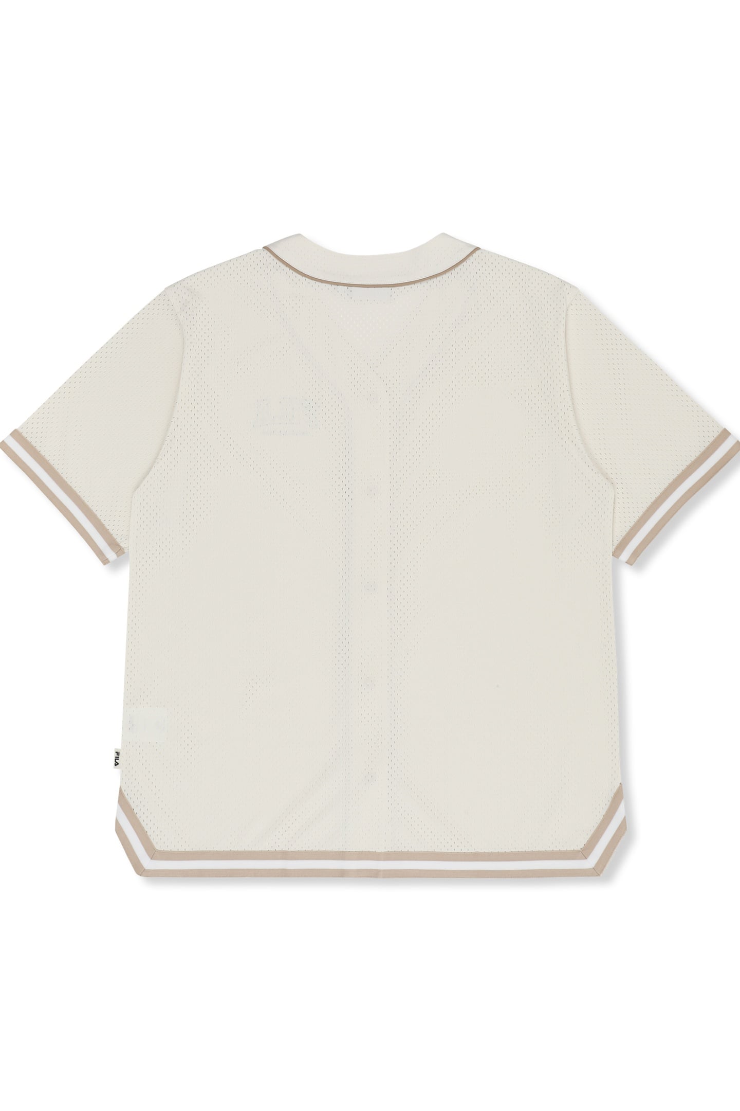 VILLANOVA OVERSIZED MESH BASEBALL SHIRT EGRET 5