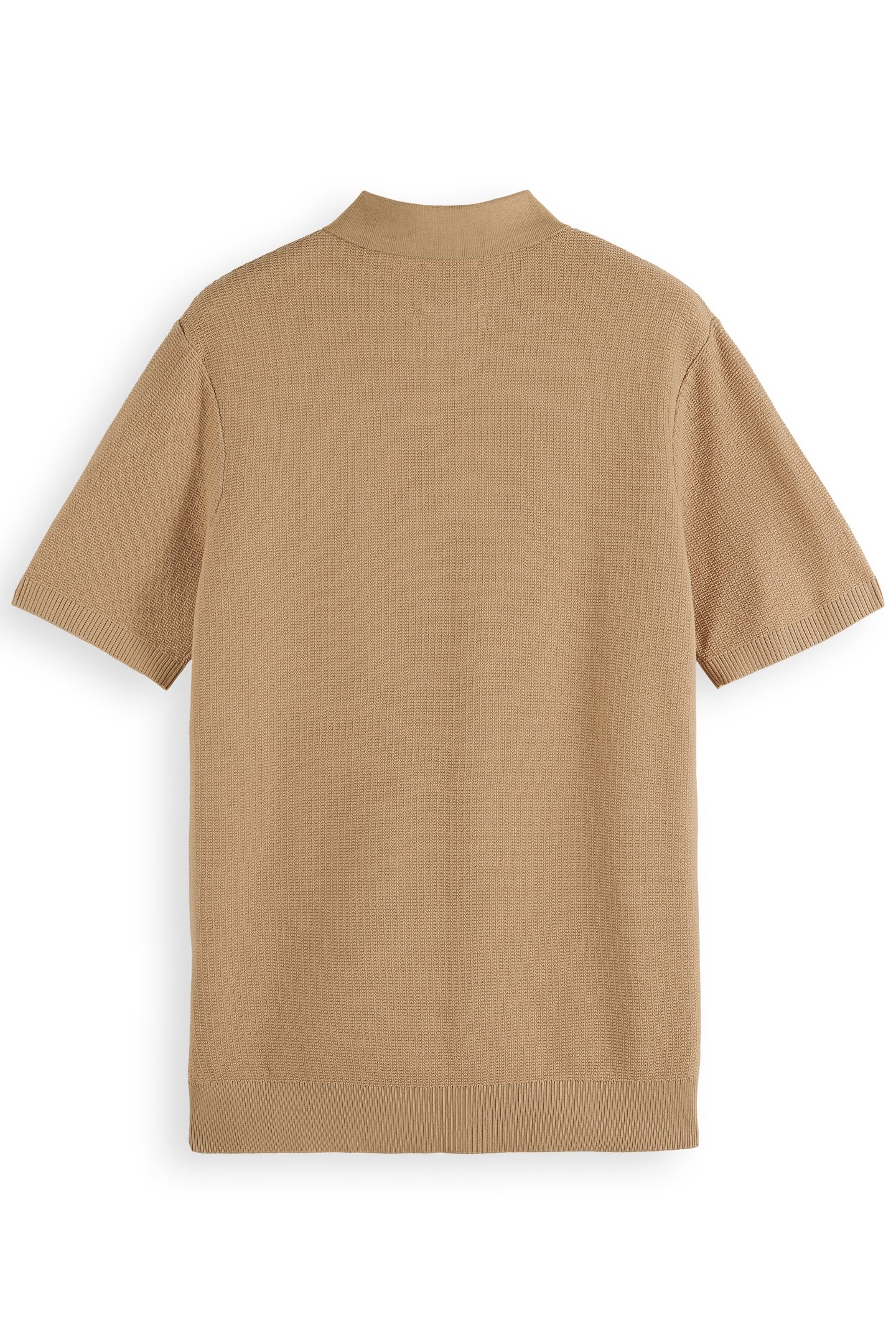 STRUCTURED KNITTED POLO SOFT CAMEL 5