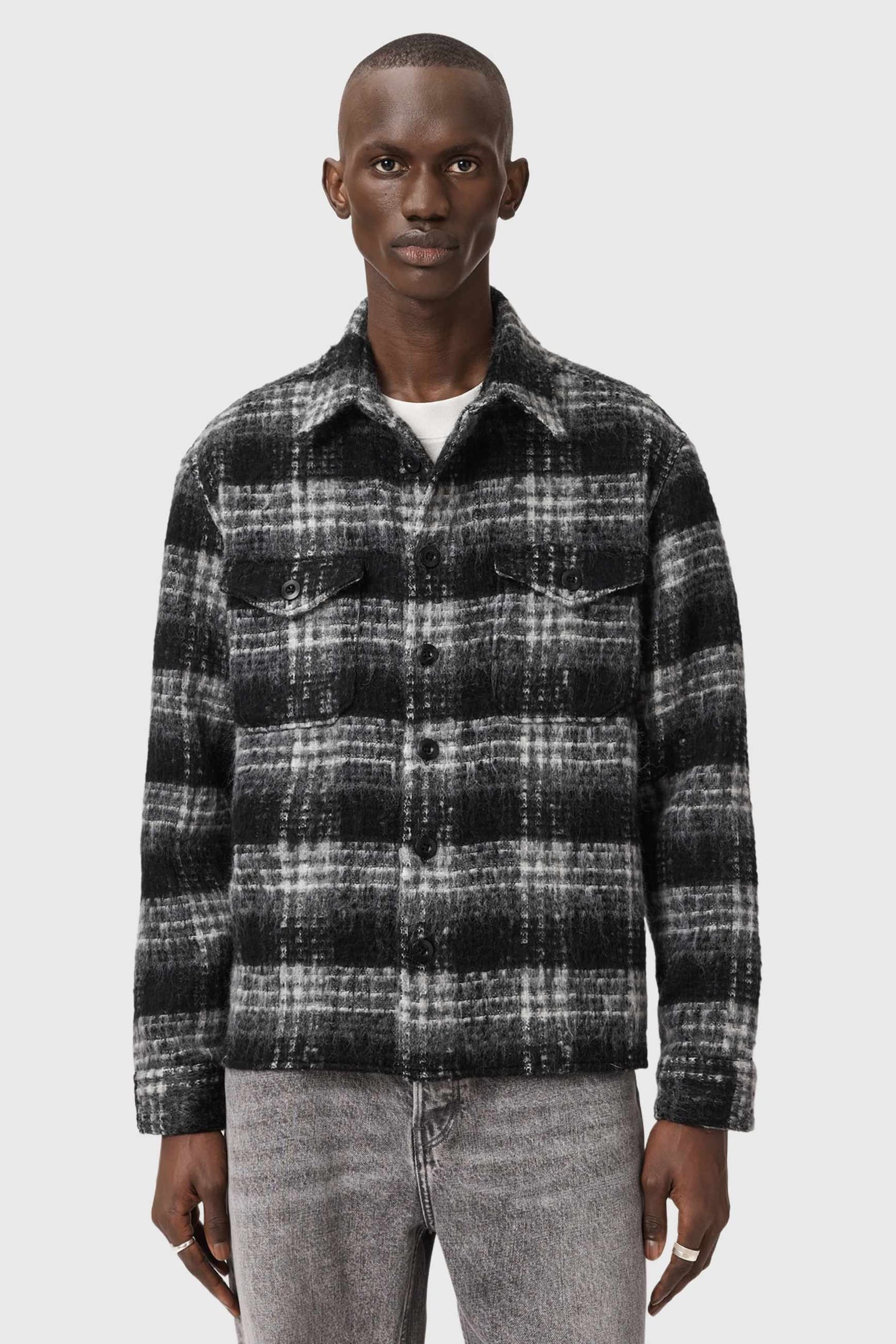 KOREY LS SHIRT BLACK/CHARCOAL 1