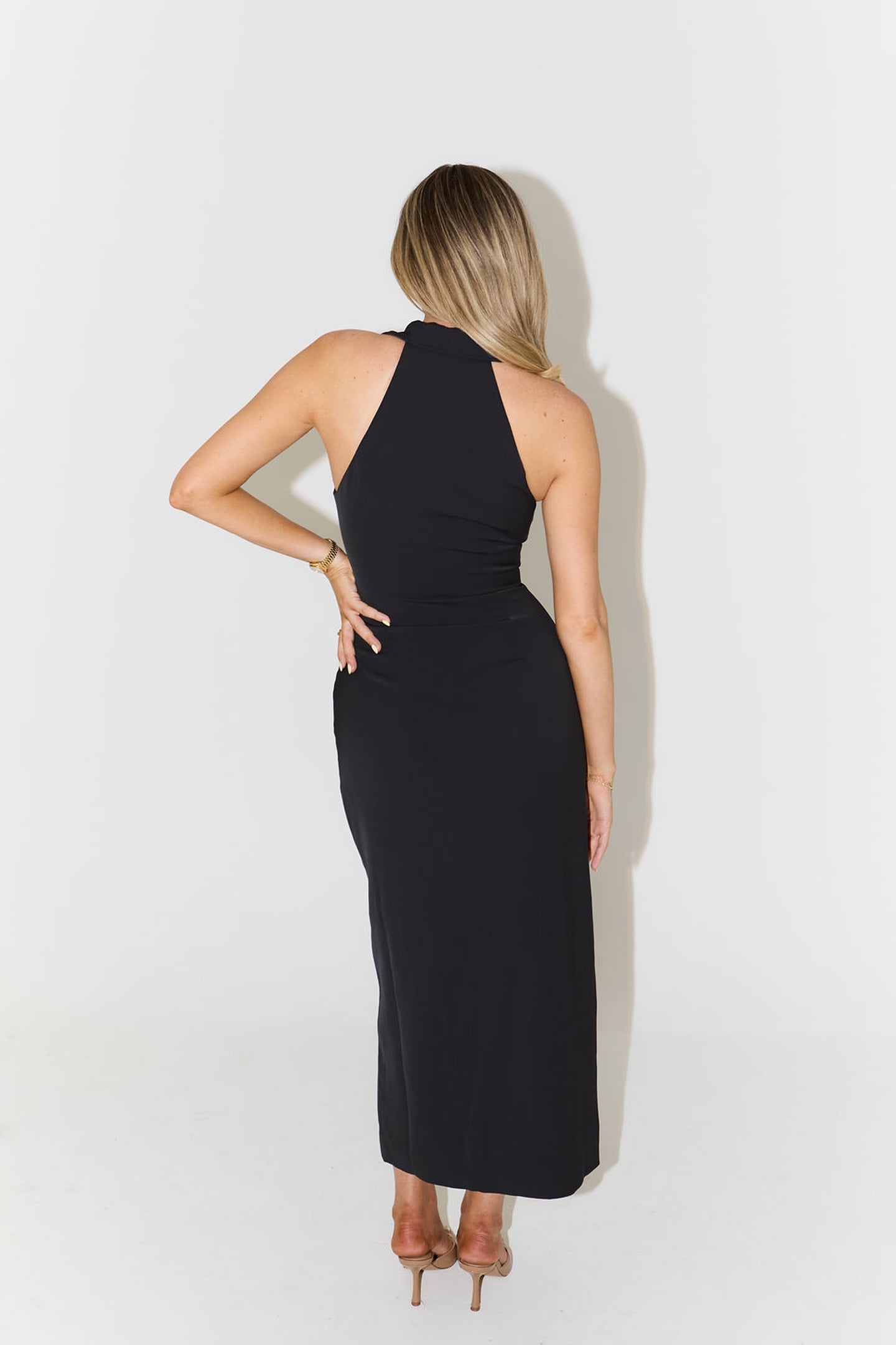 THE ULTIMATE MUSE COLLAR MAXI DRESS BLACK 2