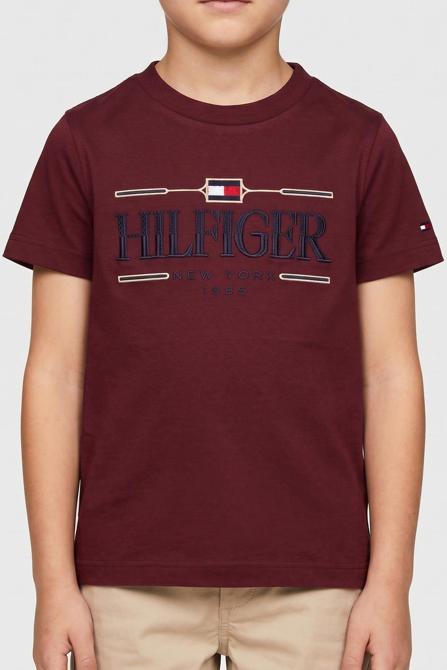 BOYS TOMMY ICONS POLO DEEP ROUGE 1