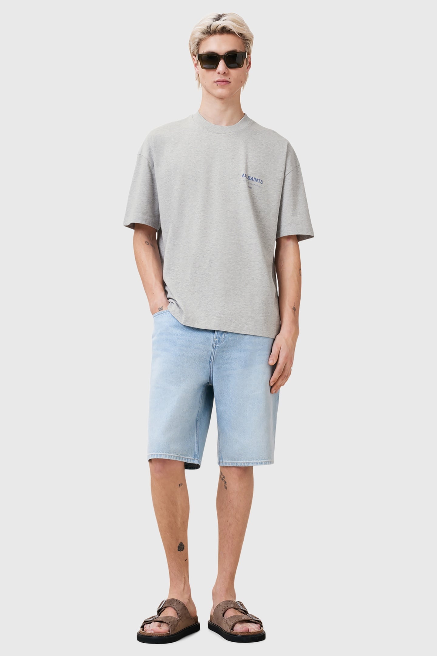 UNDERGROUND SS CREW GREY MARL/BLUE 2
