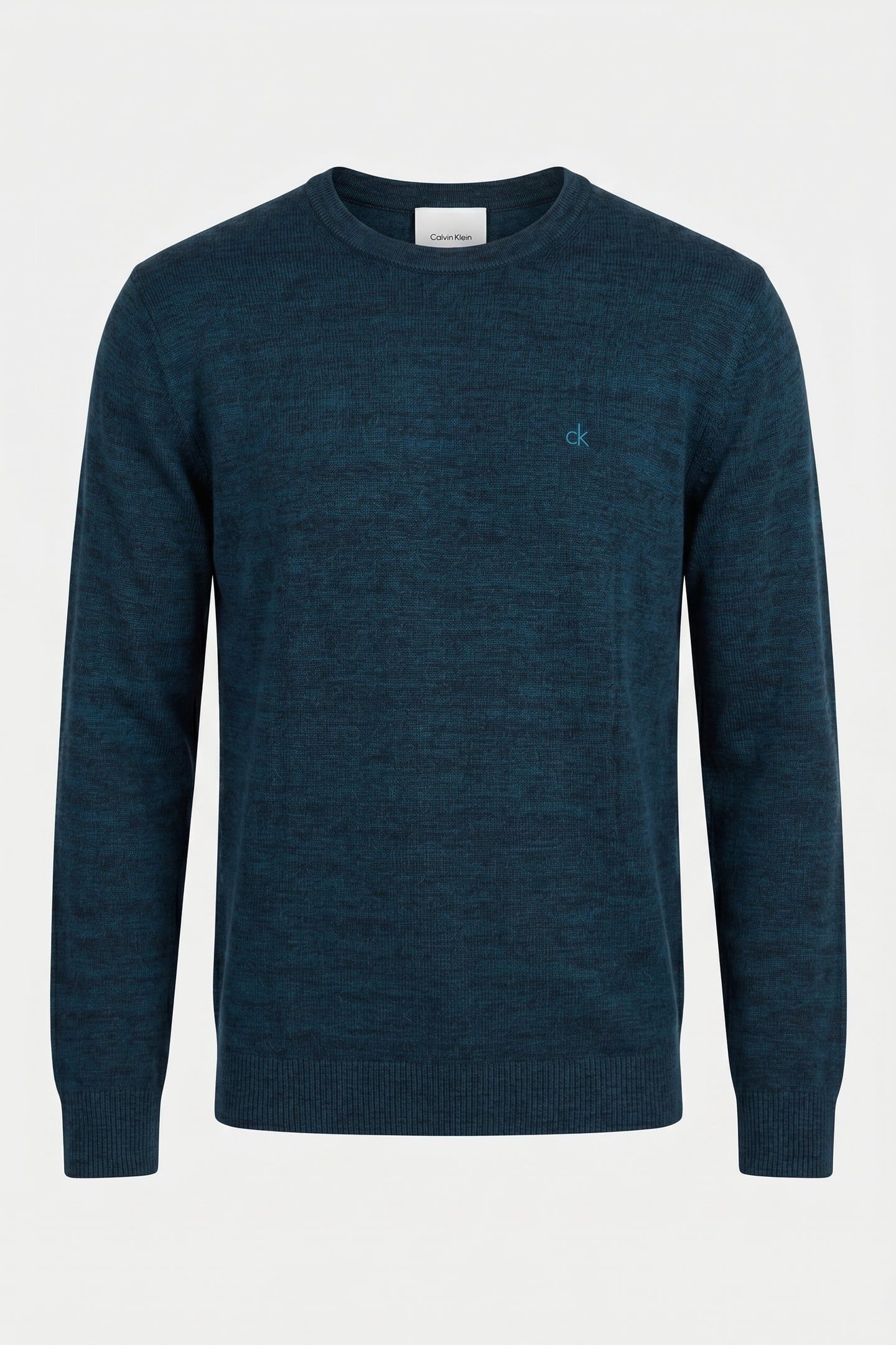 LS 100% MERINO CREW NAVY TEAL MOULINE 3