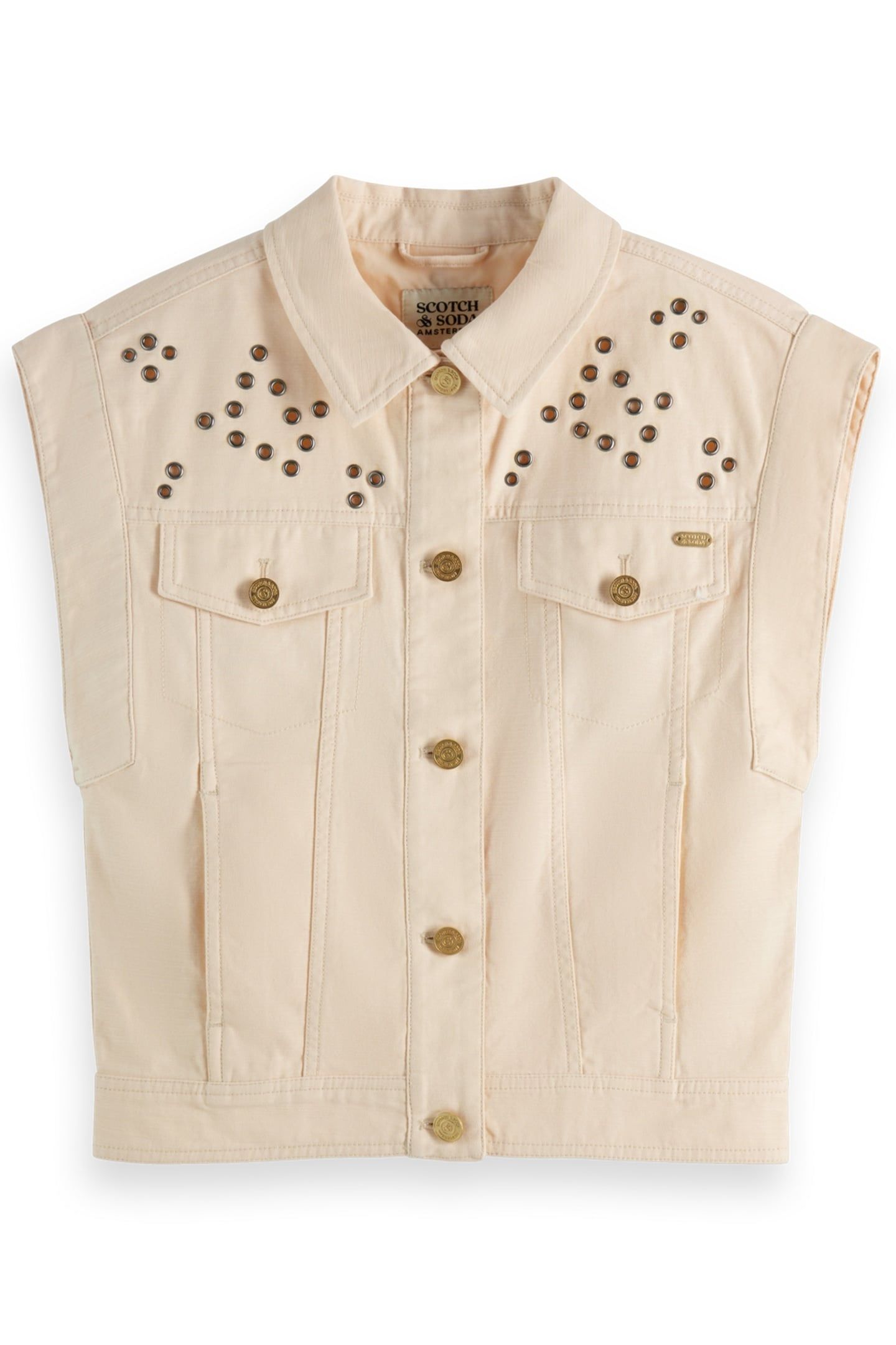 GIRL SLEEVELESS FESTIVAL GILET POWDERED PEACH 1