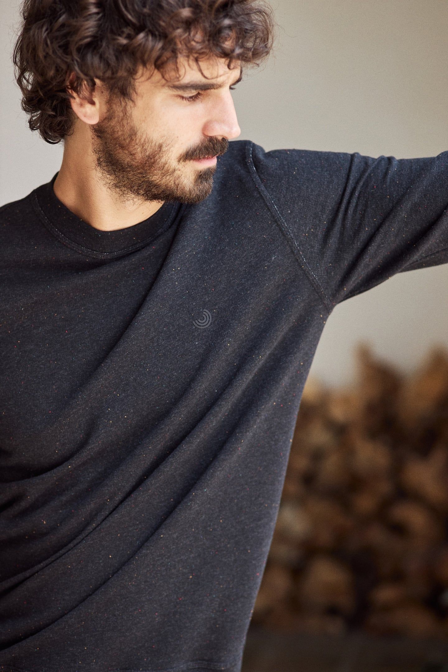SAINT LUCIA SWEATSHIRT BLACK WITH MULTICOLOUR NEPS 2