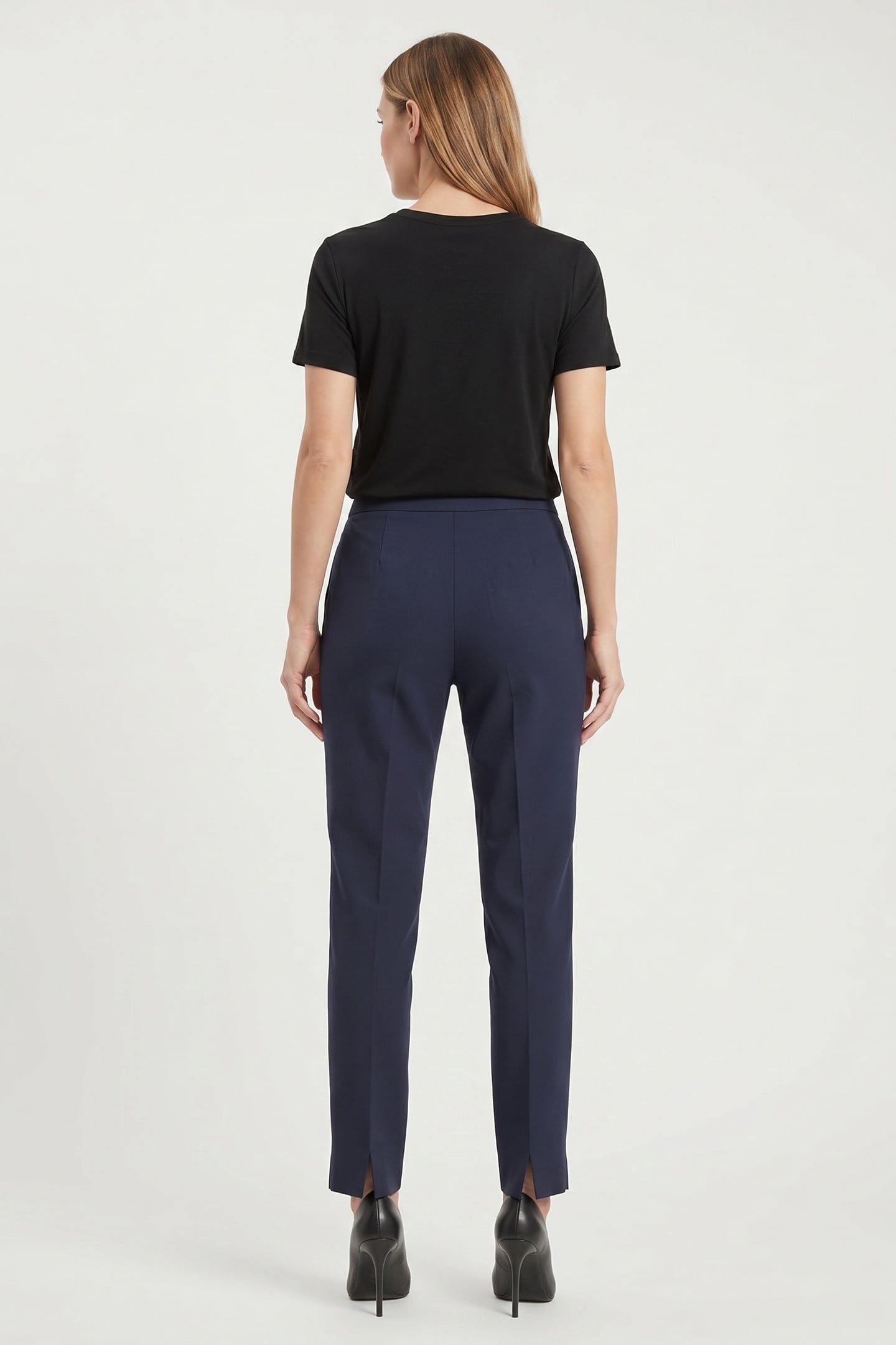 SLIM FIT FAILLE TROUSERS NAVY 2