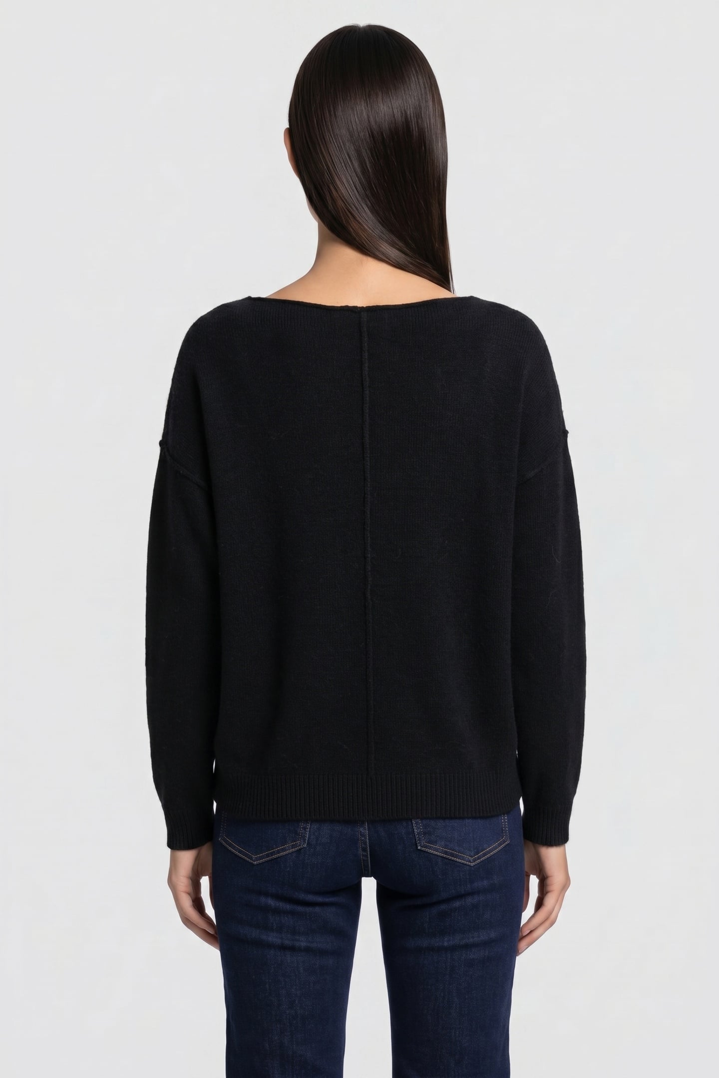 CREW-NECK OUTSIDE SEAMS BLACK 3