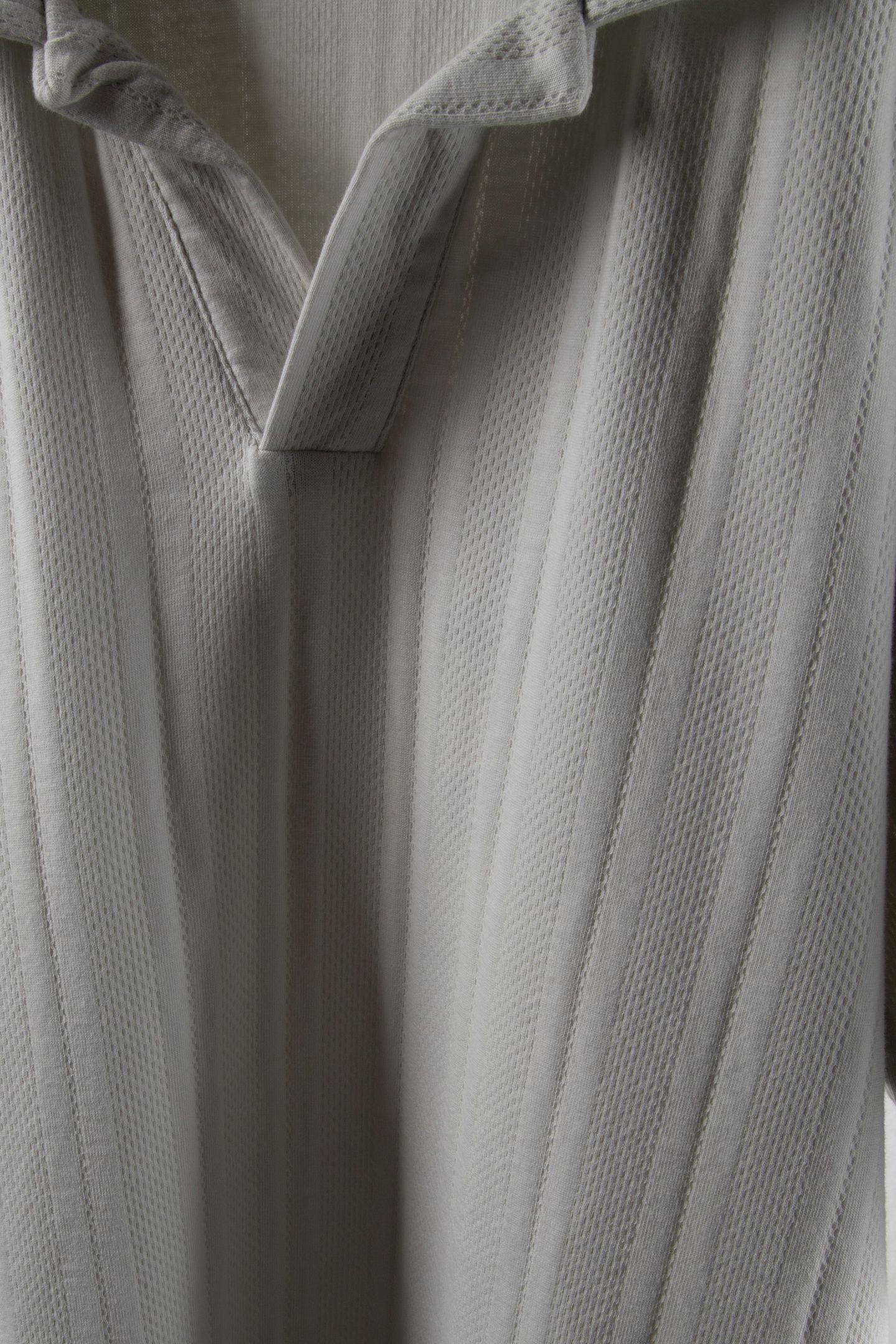 POLO REVERS SOLID VERTICAL JACQUARD STRIPES CHALK 6