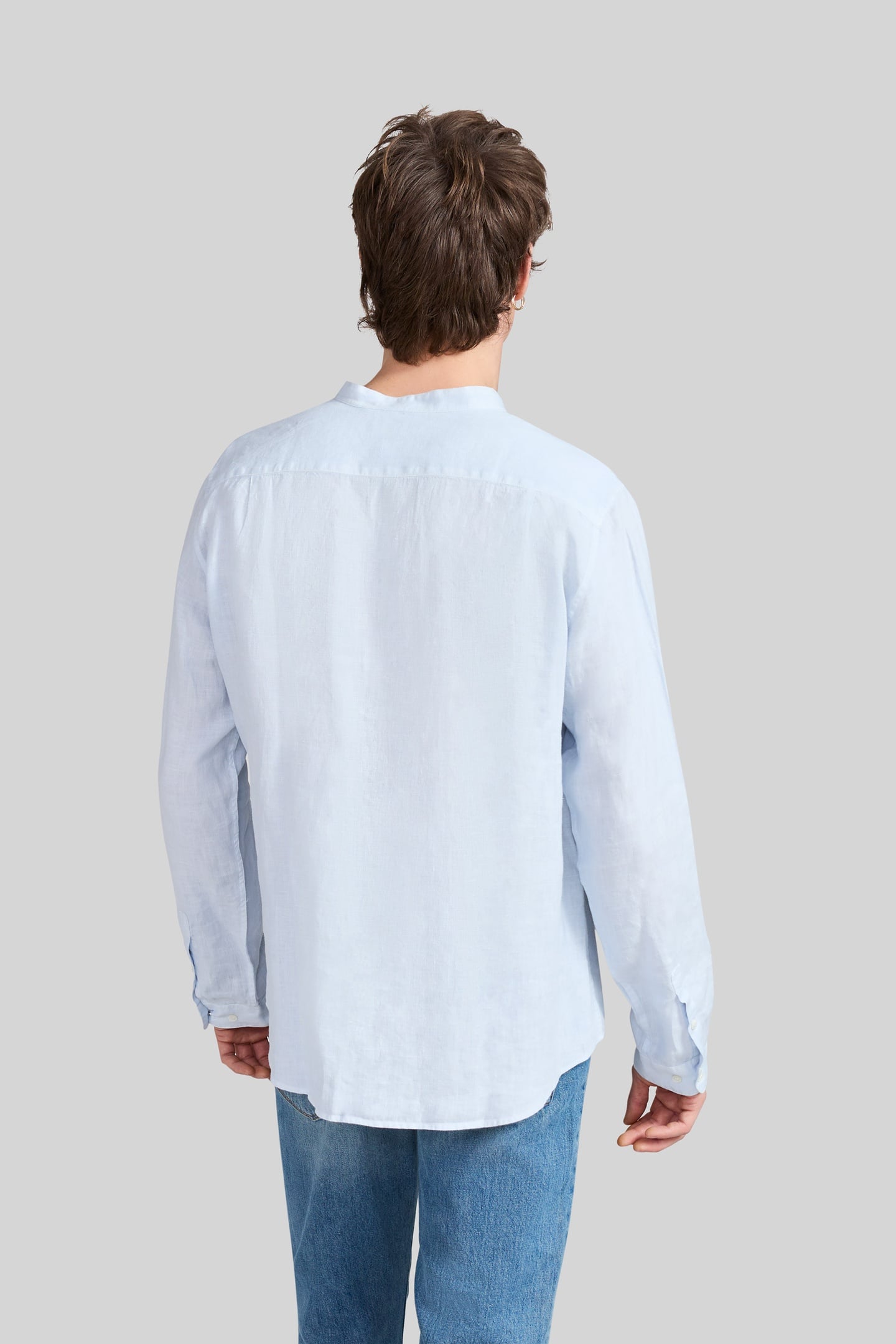 SKY PURE LINEN REGULAR SHIRT WITH MANDARIN COLLAR 3