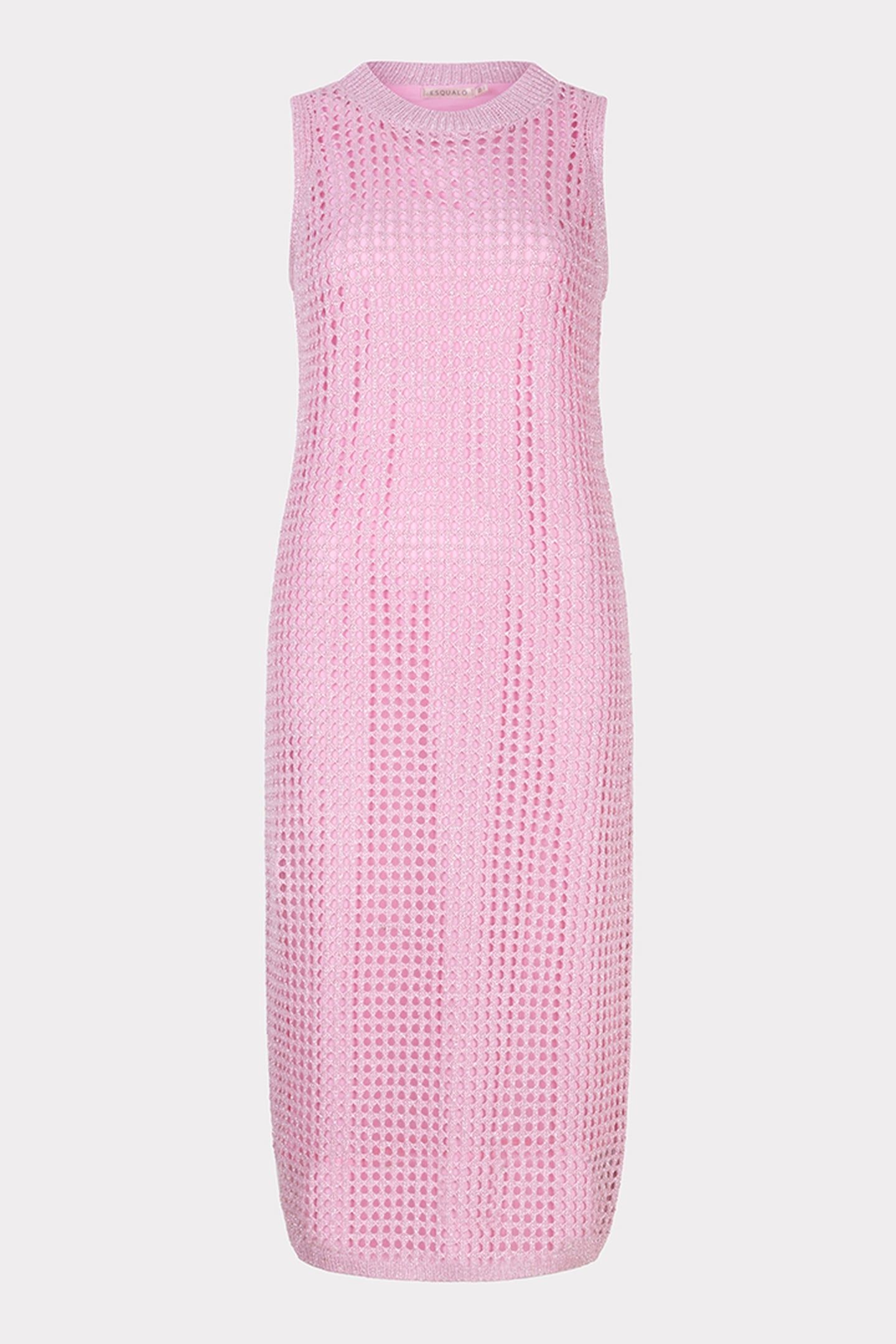 DRESS OPEN KNIT LUREX PASTEL PINK 4