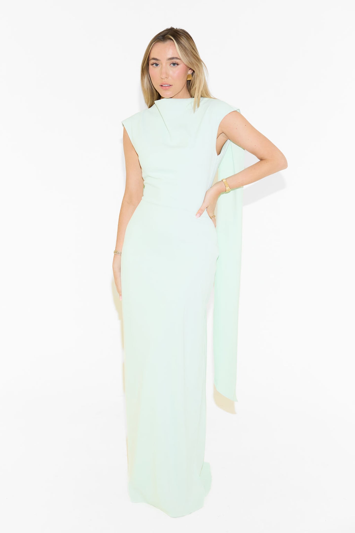 DRAPE MAXI DRESS MINT 4