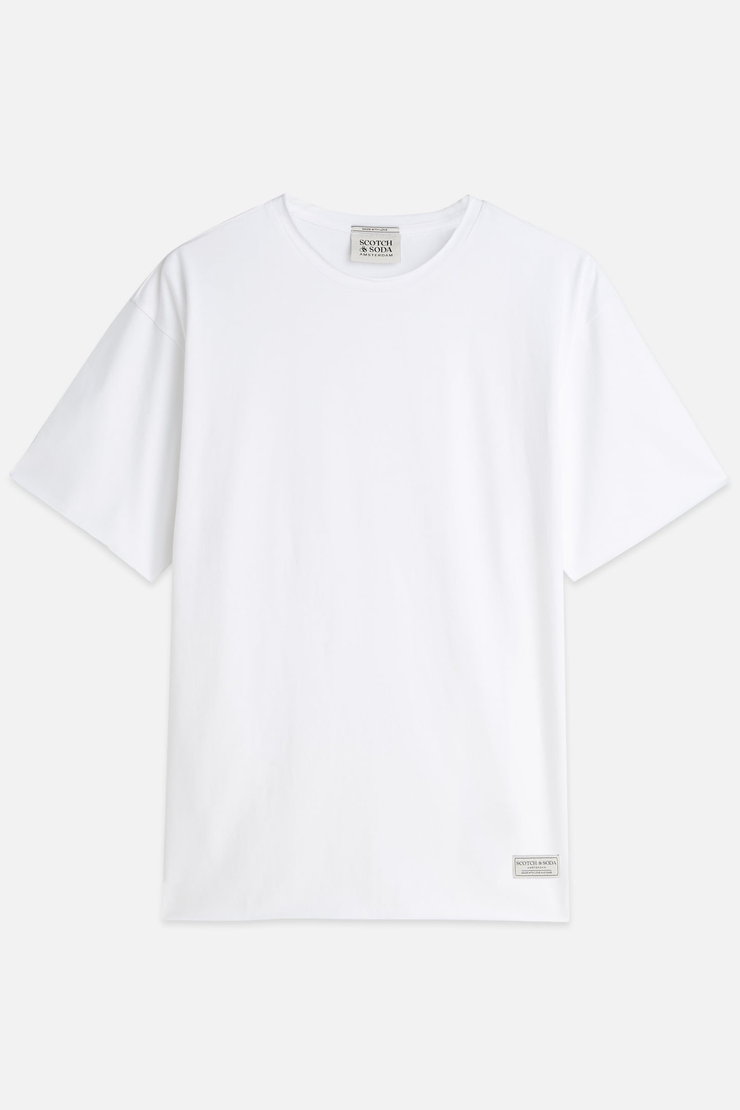 CORE RAW-EDGED RELAXED-FIT GARMENT-DYED T-SHIRT BRIGHT WHITE 4