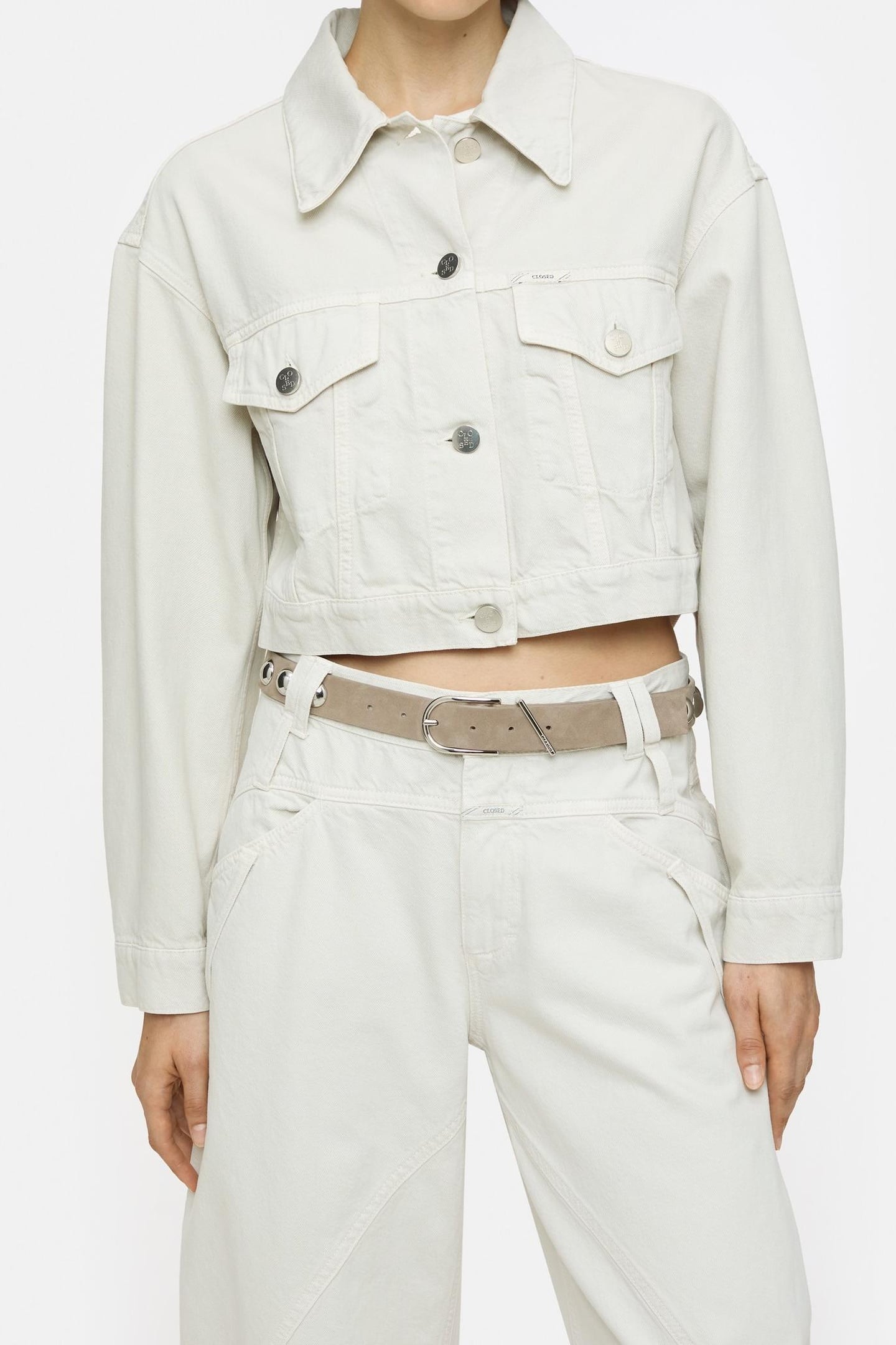 BOXY DENIM JACKET STONE BEIGE 1