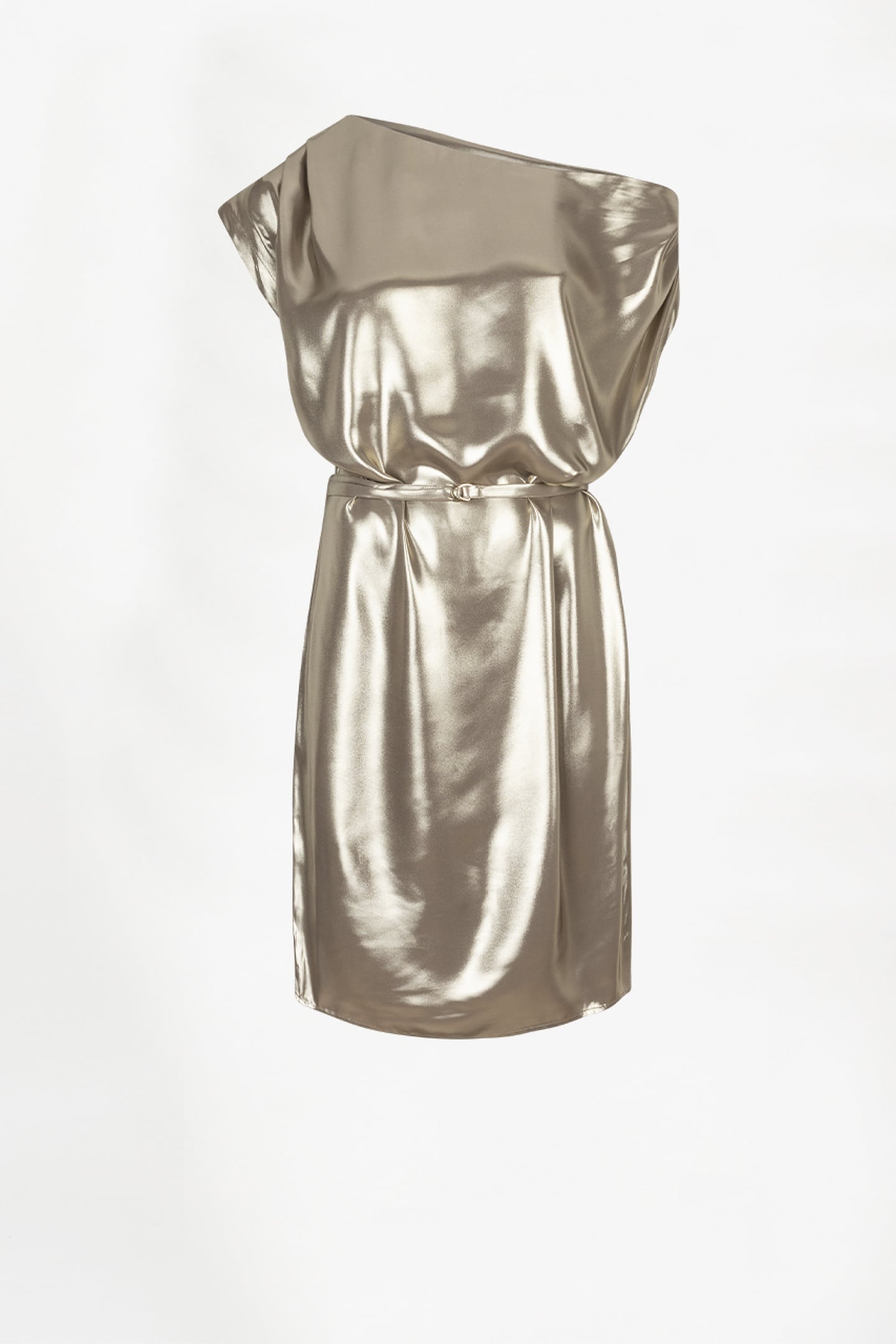 GRAYSON METALLIC DRAPEY DRESS GOLD 3