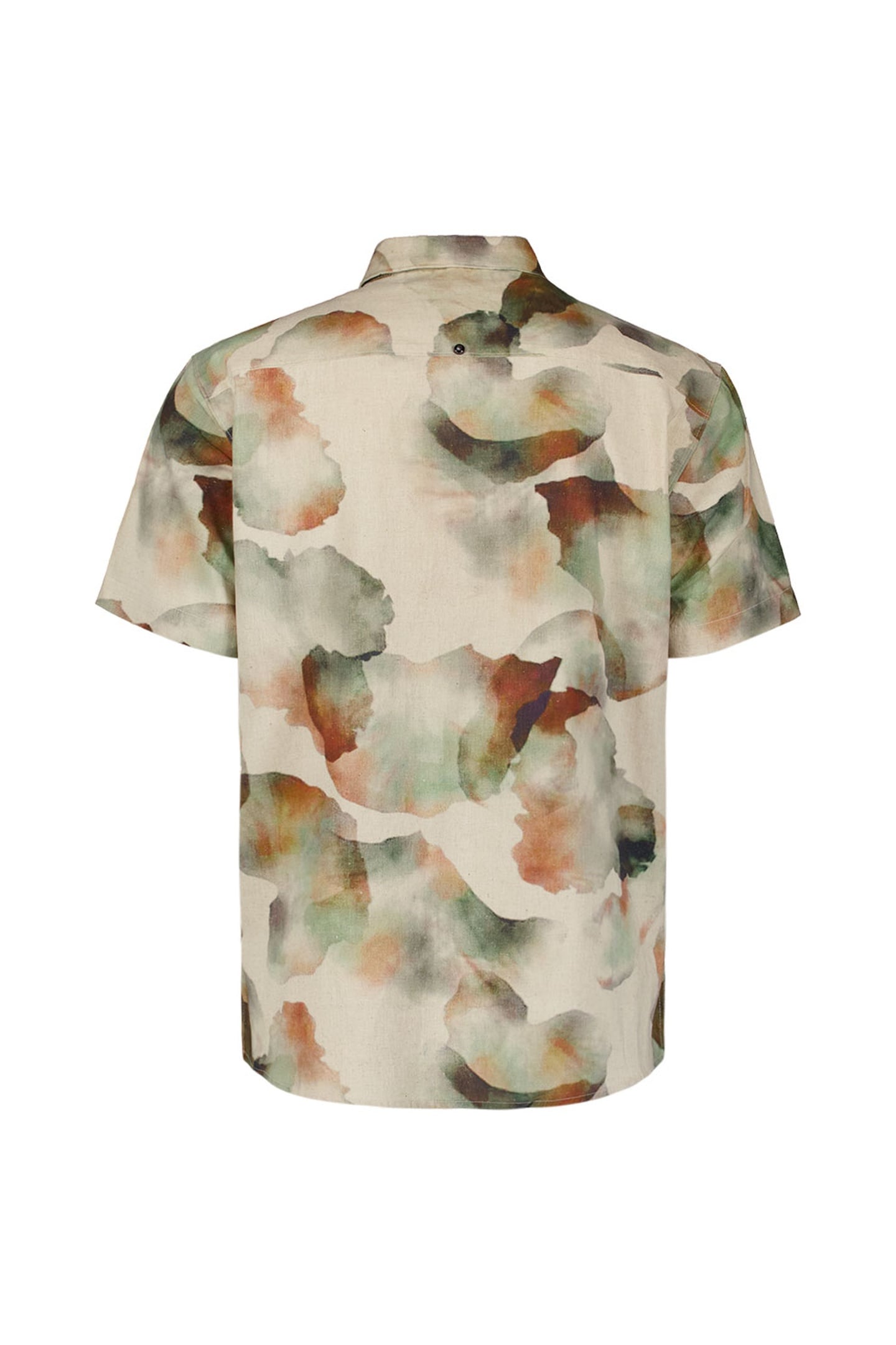 SHIRT SHORT SLEEVE REVERS COLLAR ALLOVER PRINTED WITH LINEN  6