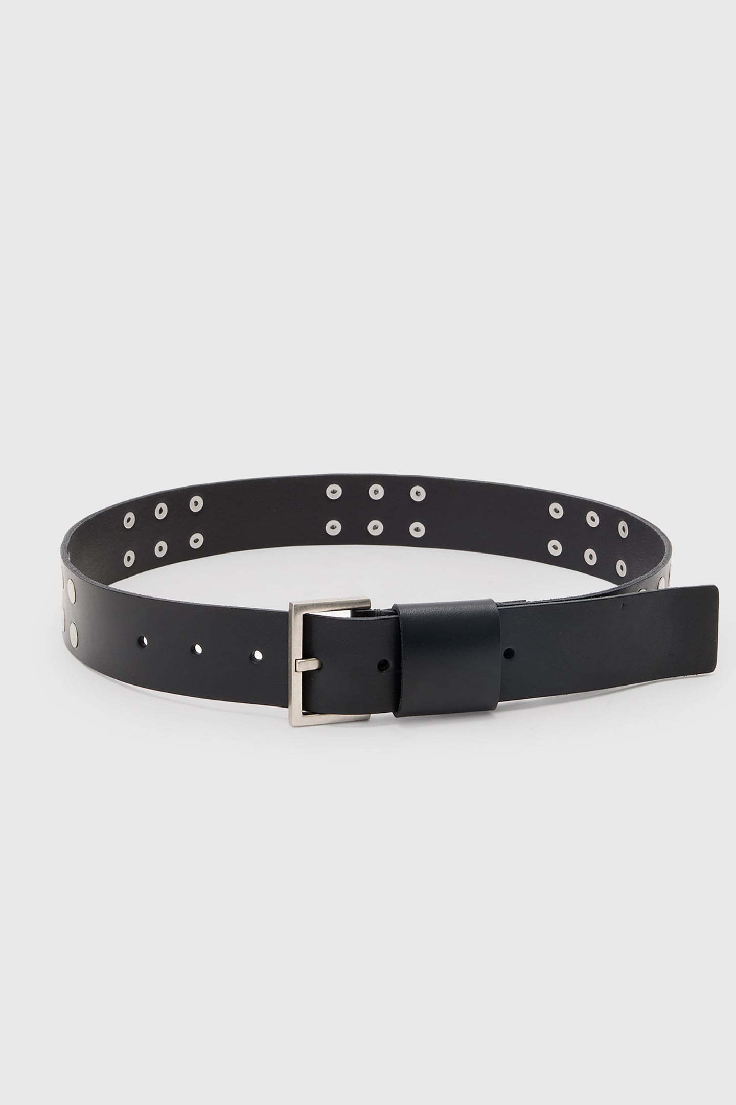 LILLIE STUD BELT BLACK/ANTQ NICKEL 2