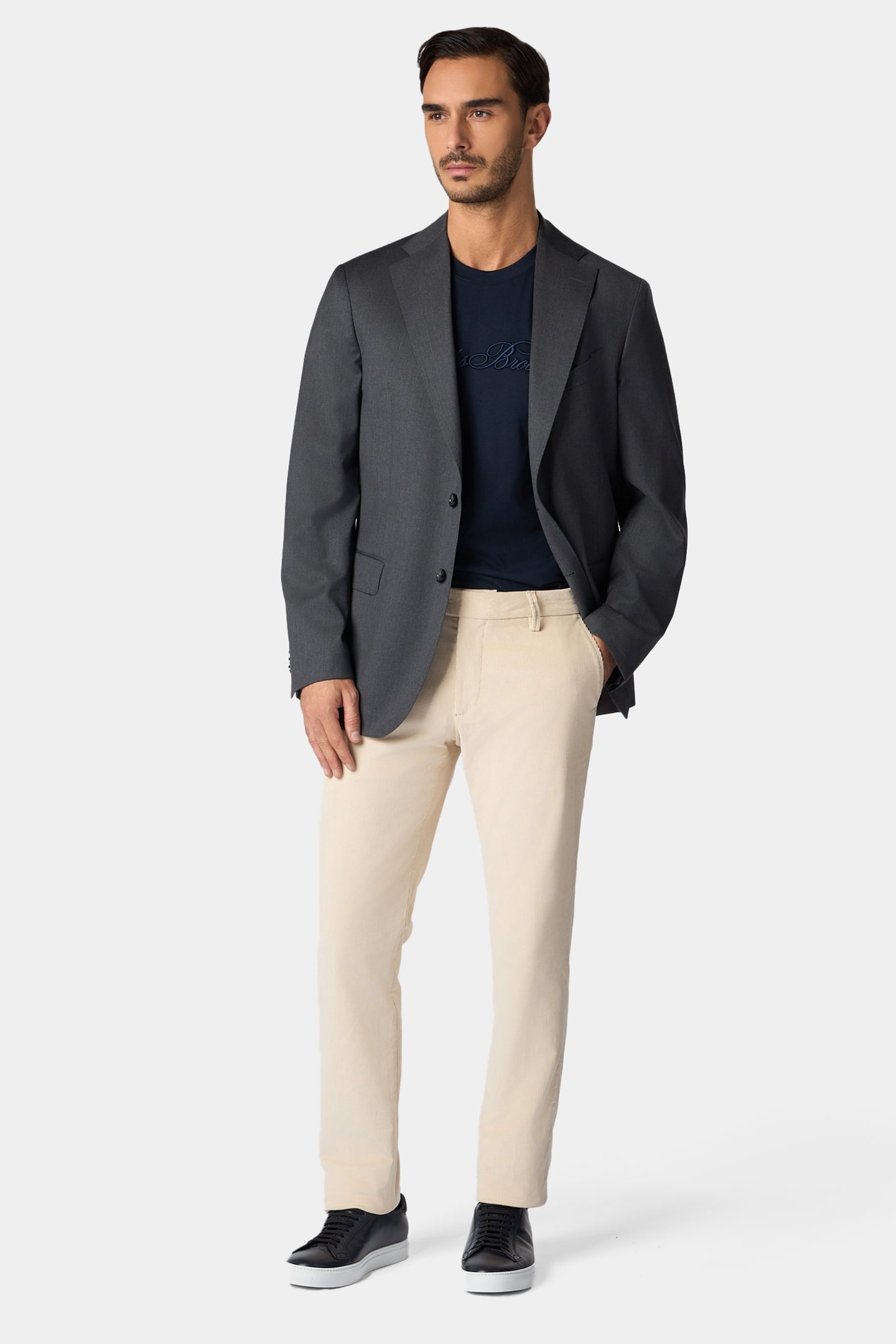 SLIM FIT COTTON CORDUROY CHINOS BEIGE 2