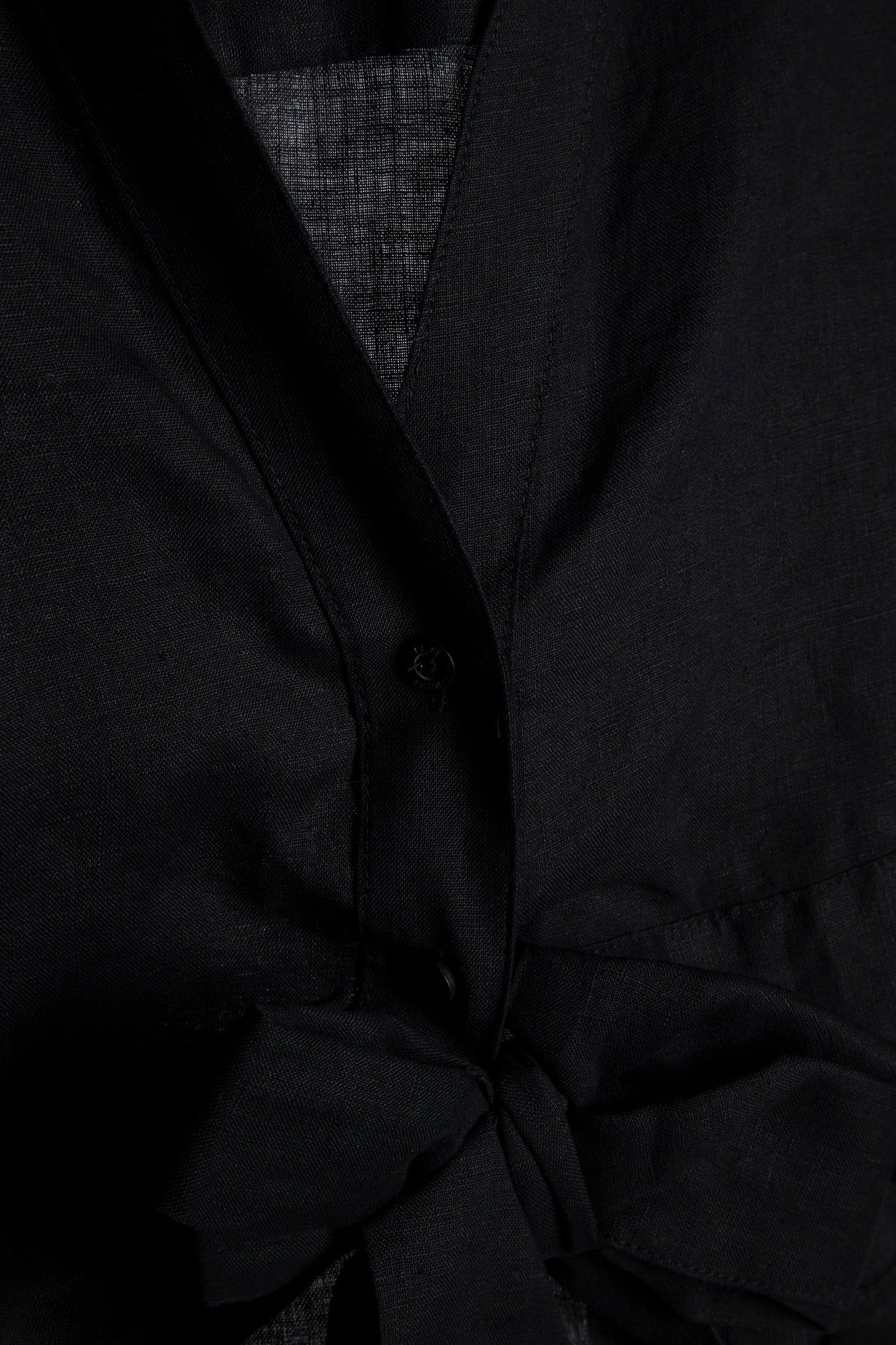 LINEN WRAP TOP BLACK 4