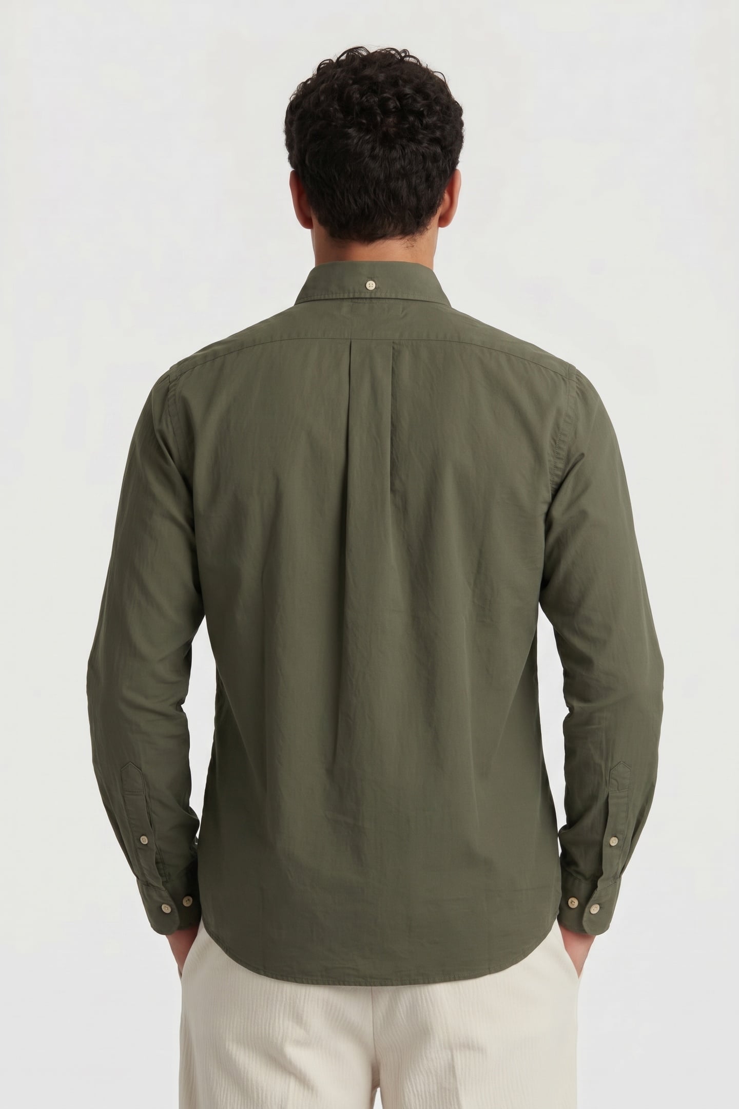 BUTTON-DOWN SHIRT W/POCKET COTTON MILITARY GREEN 2